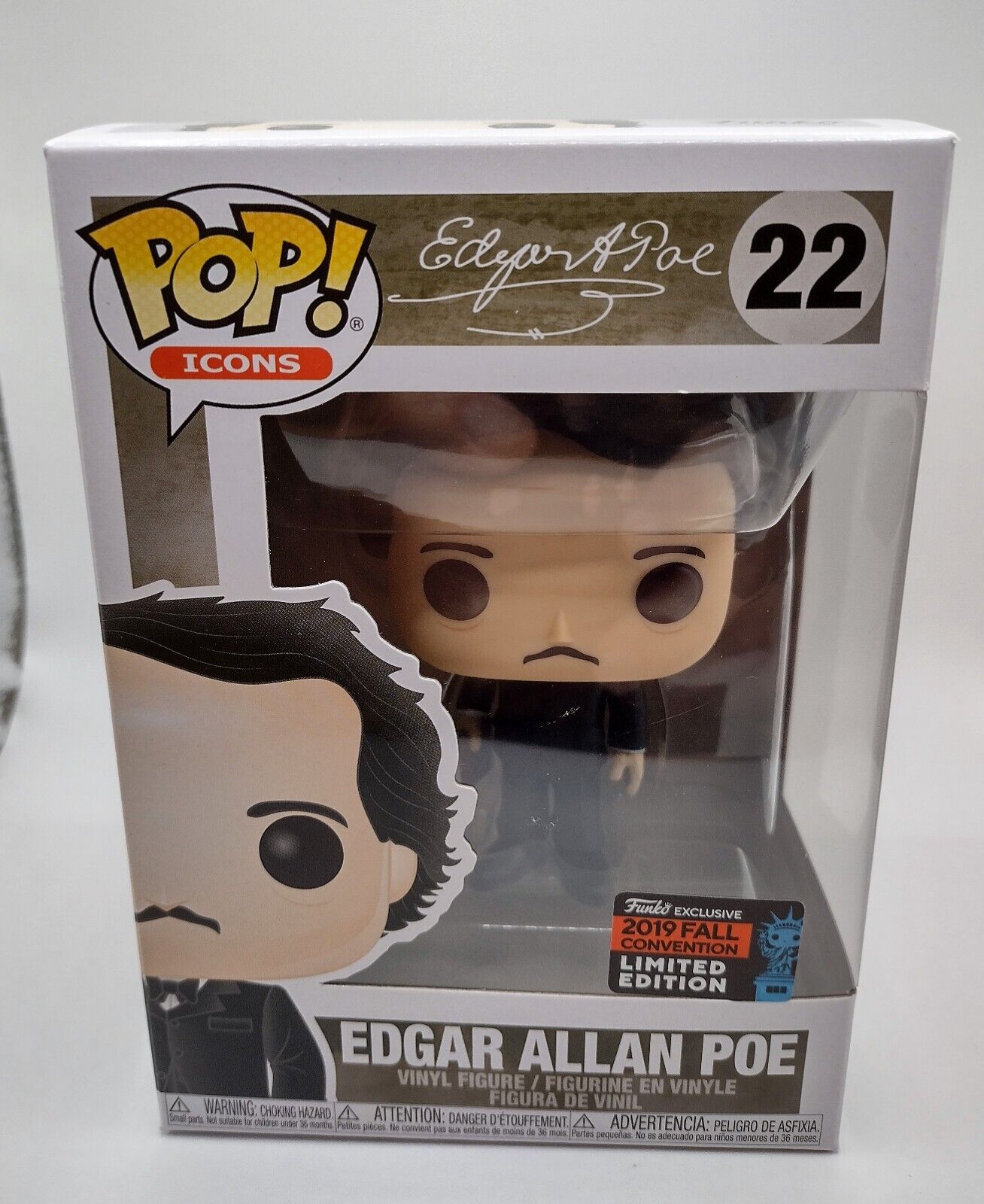 Funko Pop Edgar Allan Poe #22 Icons 2019 Fall Convention Exclusive