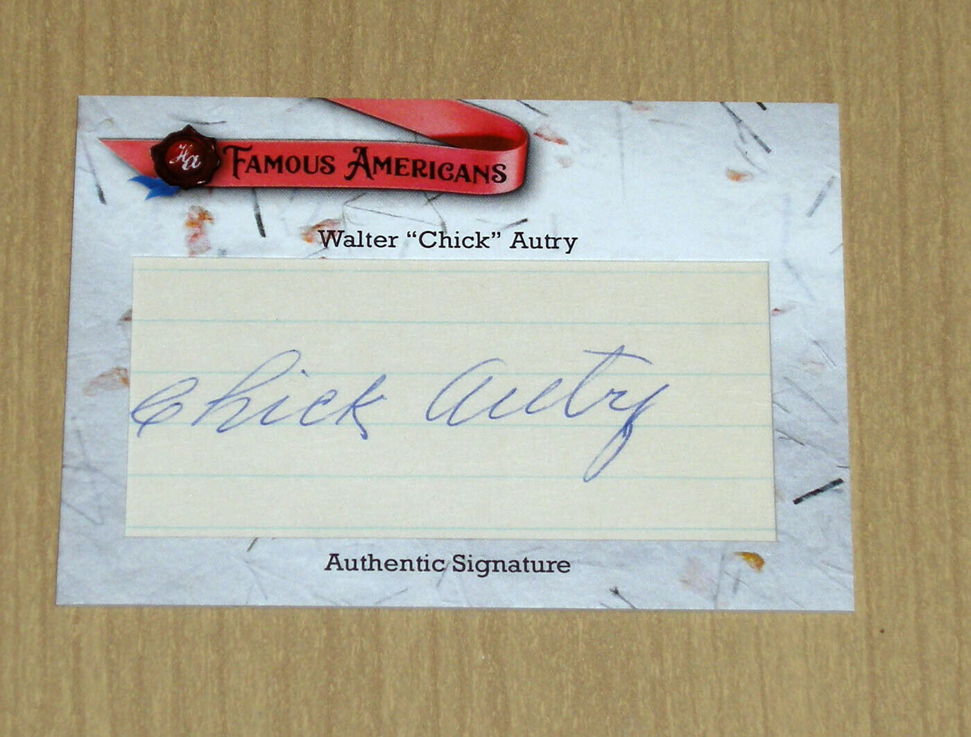 2021 Historic Autographs Famous Americans CUT autograph signature Chick Autry