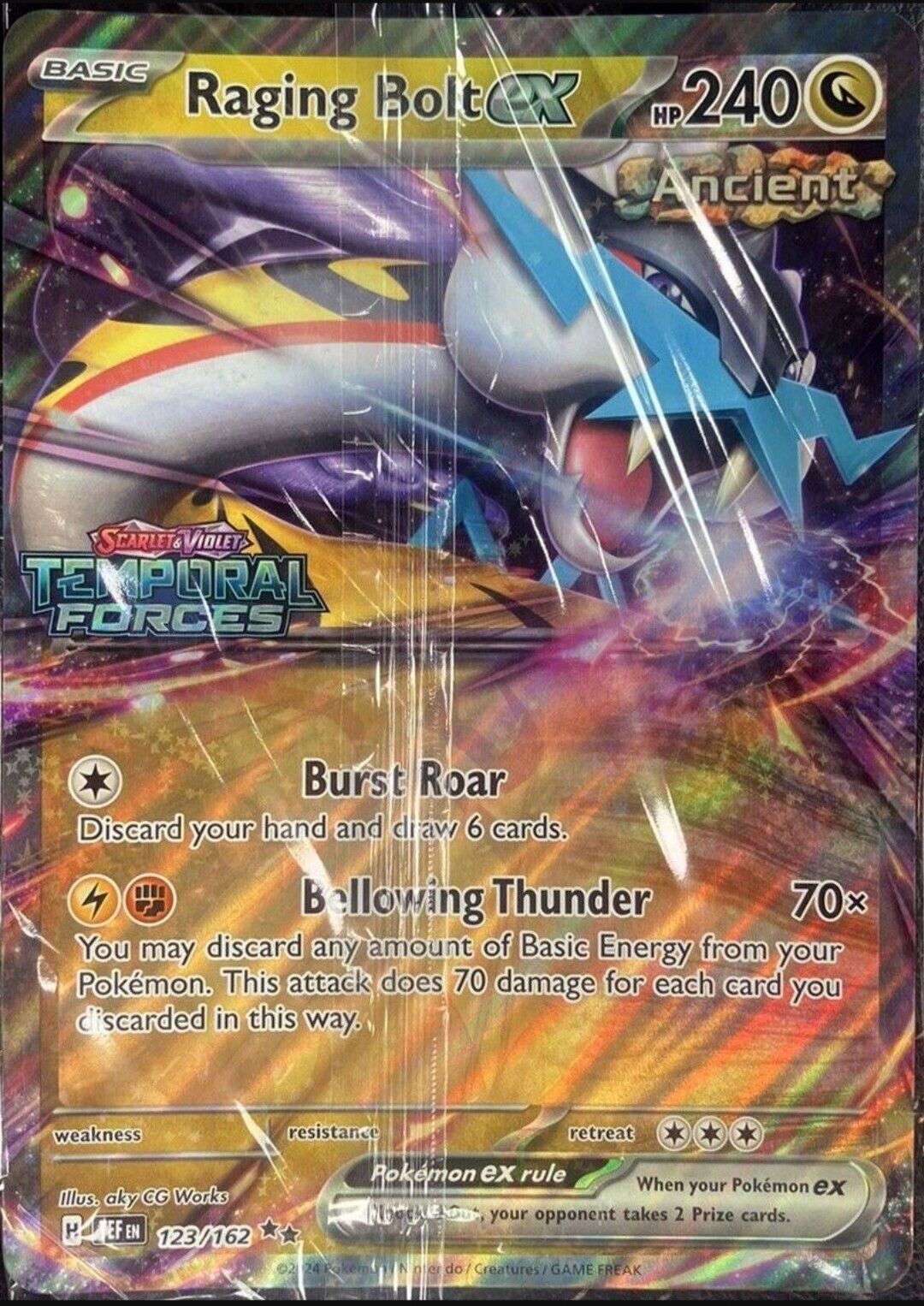 JUMBO Raging Bolt ex 123/162 Temporal Forces Exclusive Promo Pokemon Card * New 