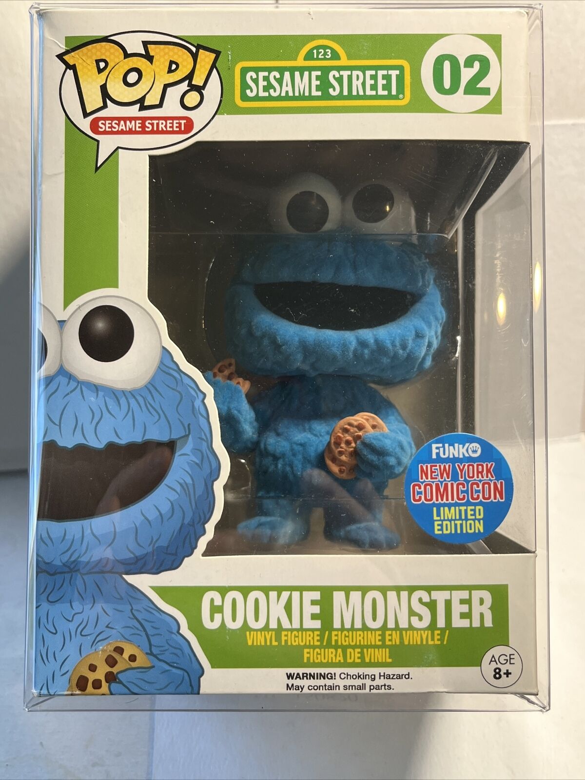 2015 Funko Pop Cookie Monster # 02 Vaulted Free Protector New York Comic Con Mib