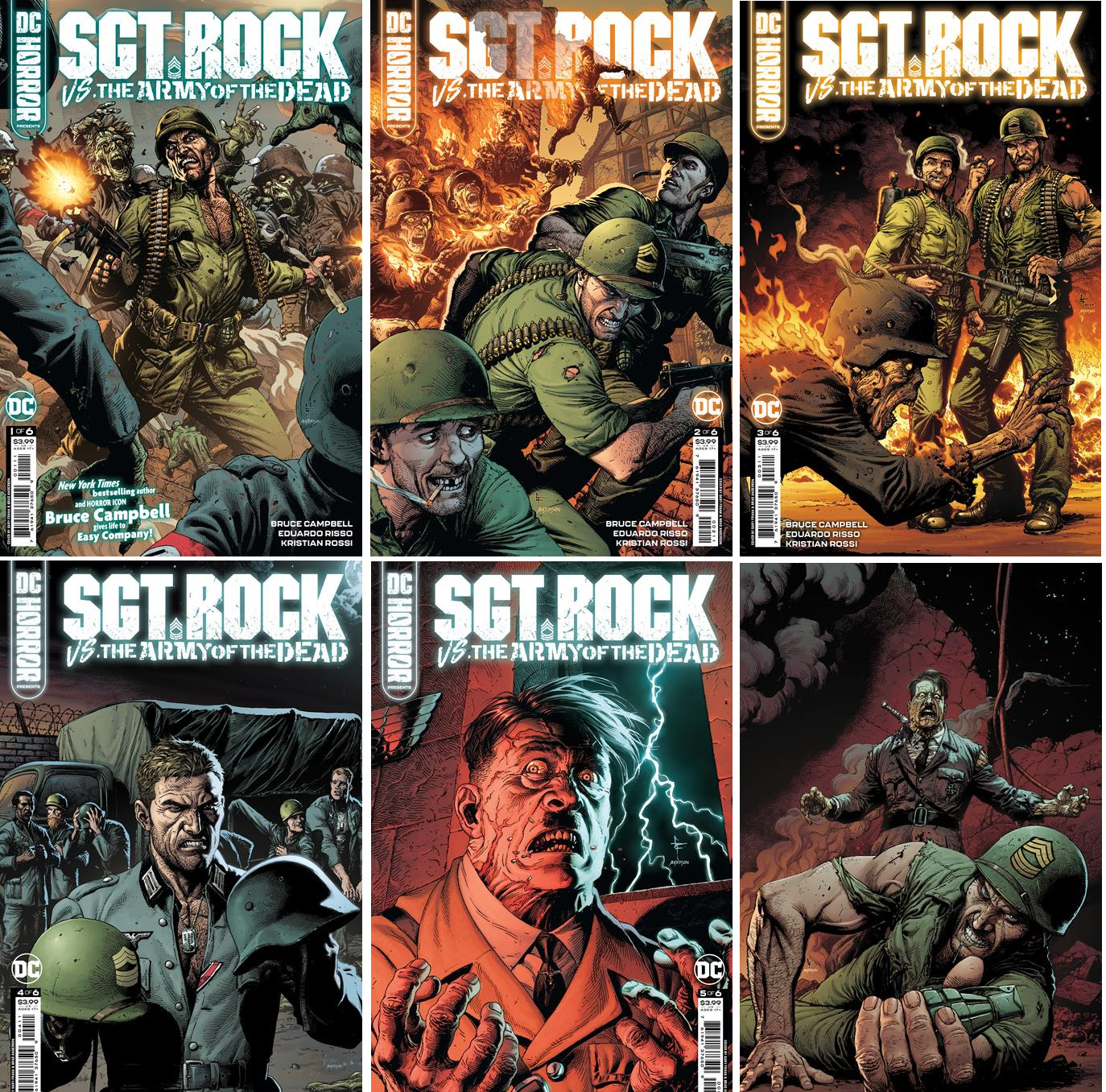 DC HORROR PRESENTS SGT ROCK VS THE ARMY OF THE DEAD #1-6 COMPLETE COVER A SET