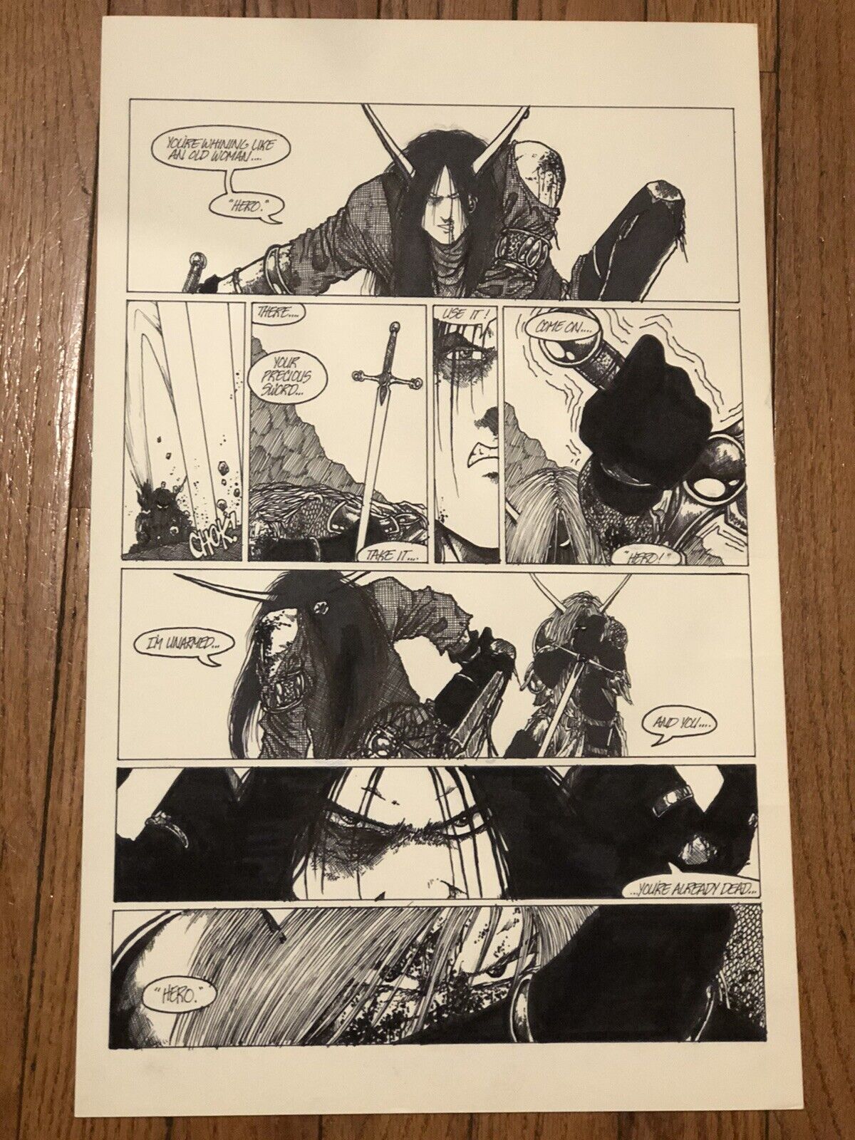 Poison Elves Mulehide Graphics Issue 14 pg 20 Original art -Worm and the Warlord
