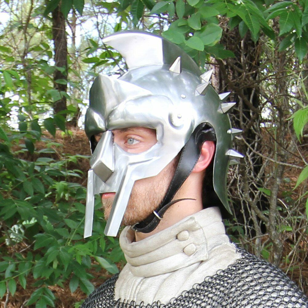 Medieval Functional Gladiator  Maximus Roman Armor Helmet Free Helmet Sand
