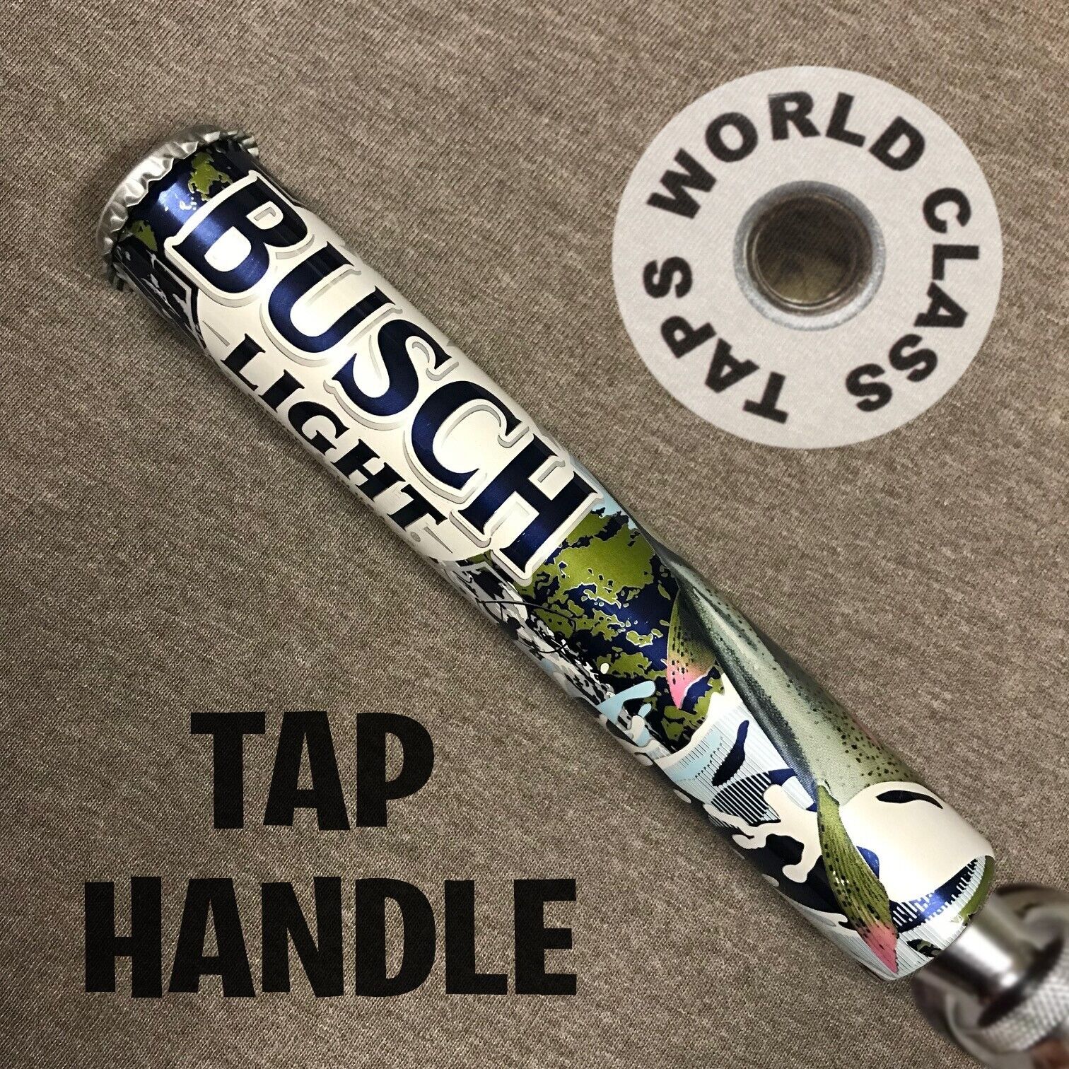 limited BUSCH LIGHT RAINBOW TROUT STICK beer draft TAP HANDLE marker farmer FISH
