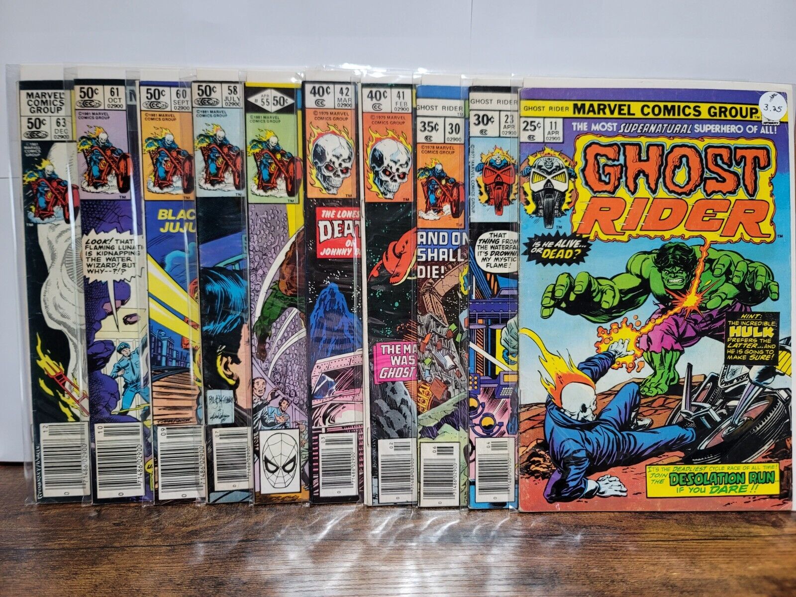 GHIST RIDER MARVEL COMIC BOOK LOT 11 BOOKS  25 TO 50 CENT