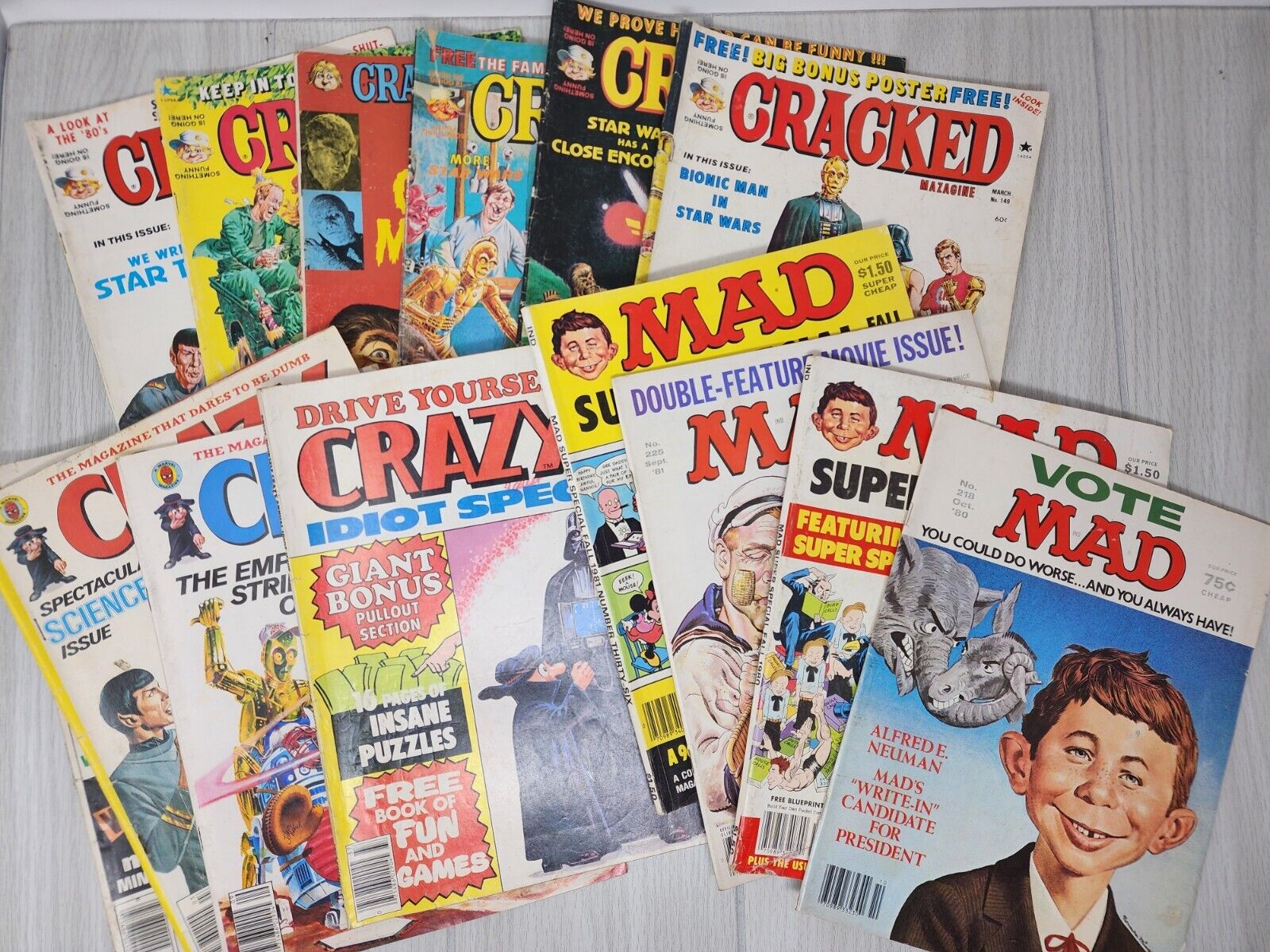 Huge 45+pc Lot MAD Magazine Cracked Crazy 80s