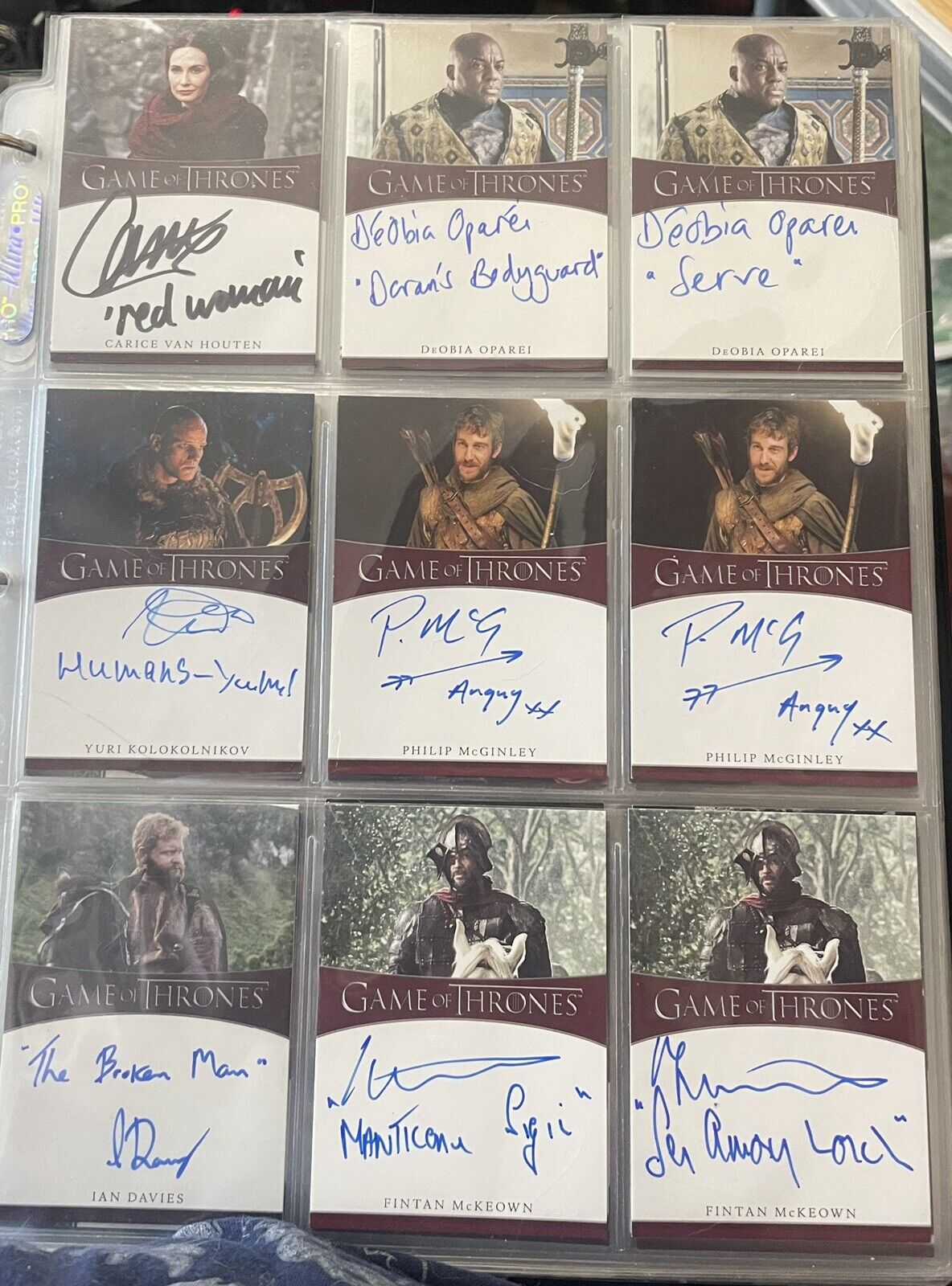 Game of Thrones Autograph Cards Selection Lannister Stark Targaryen Greyjoy