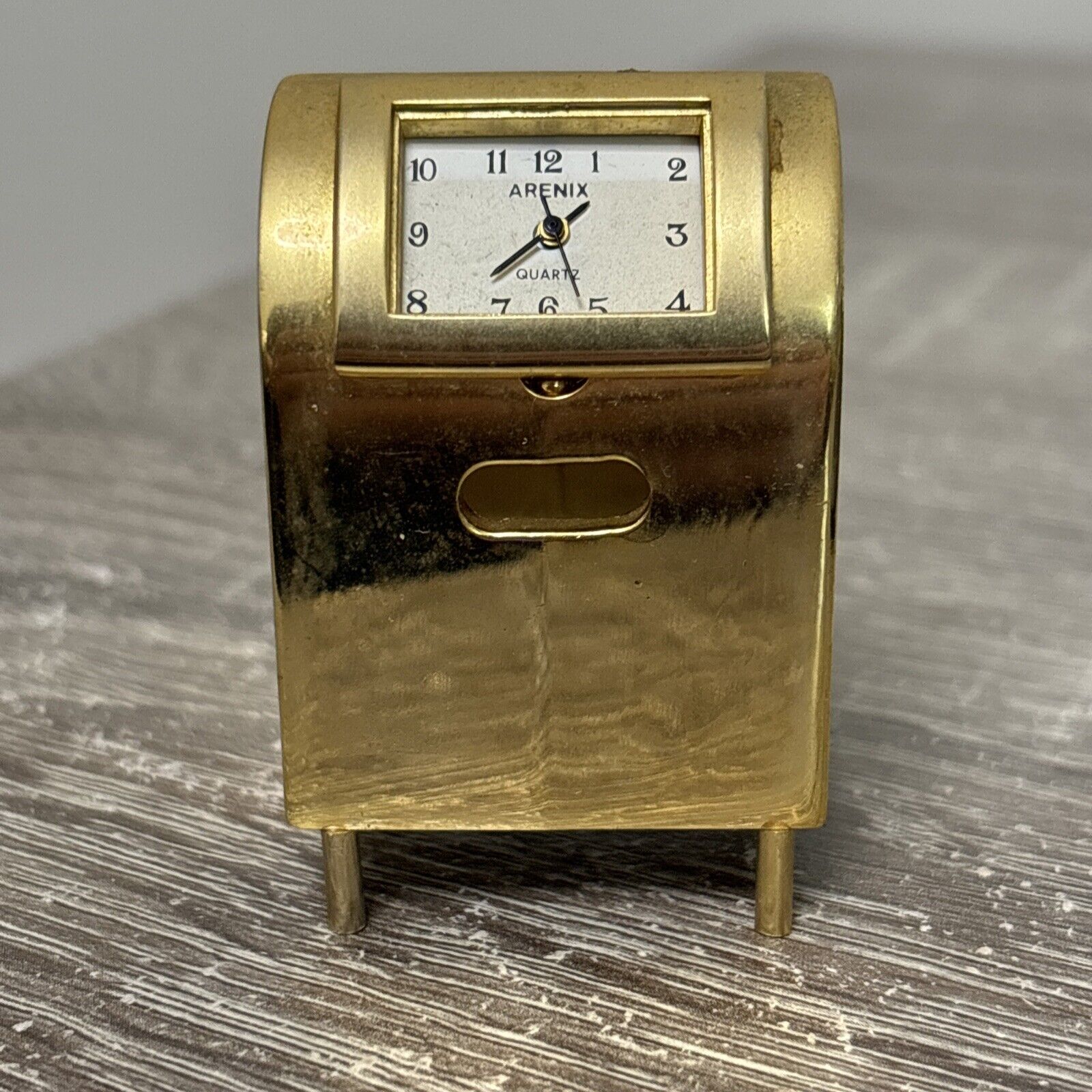 Arenix Vintage MINI Clock Postal MAILBOX with new Battery RARE FIND