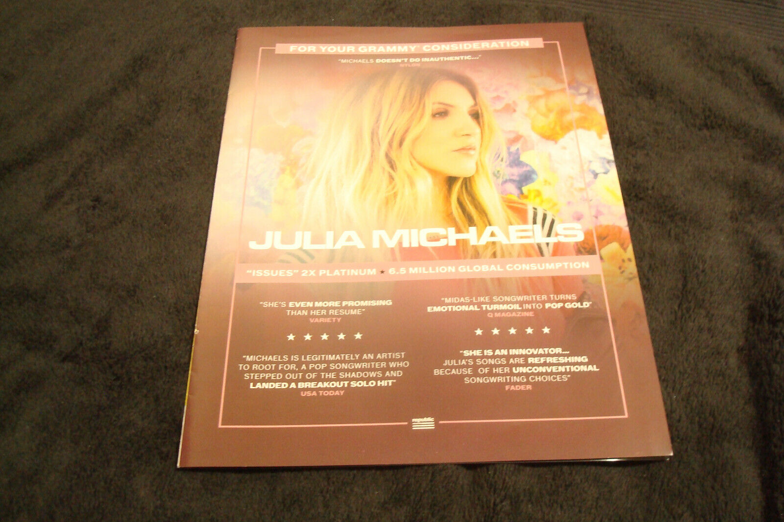 JULIA MICHAELS Grammy ad for hit \