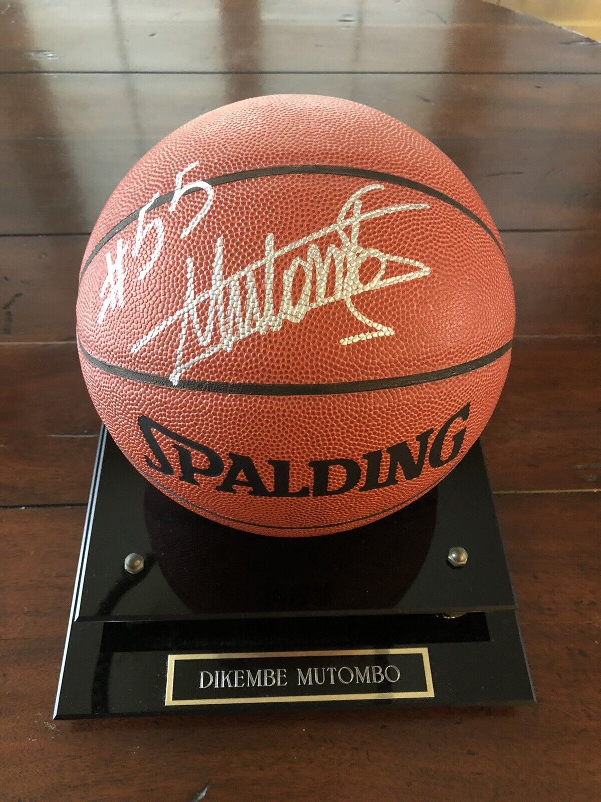 Dikembe Mutombo Signed Spalding I/O NBA Basketball - Fine Sports Collectibles