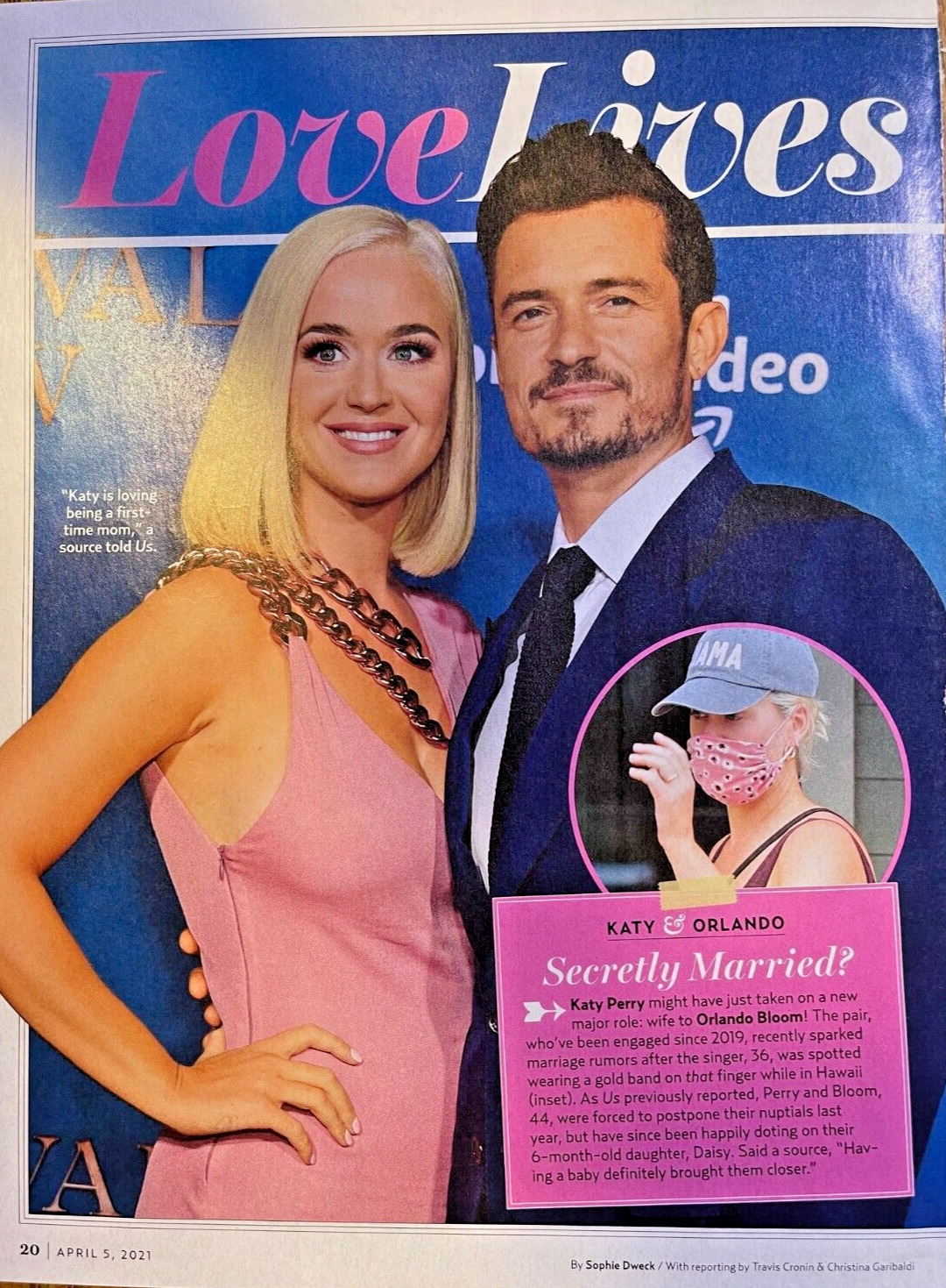 2021 Magazine Illustration Singer Katy Perry & Orlando Bloom