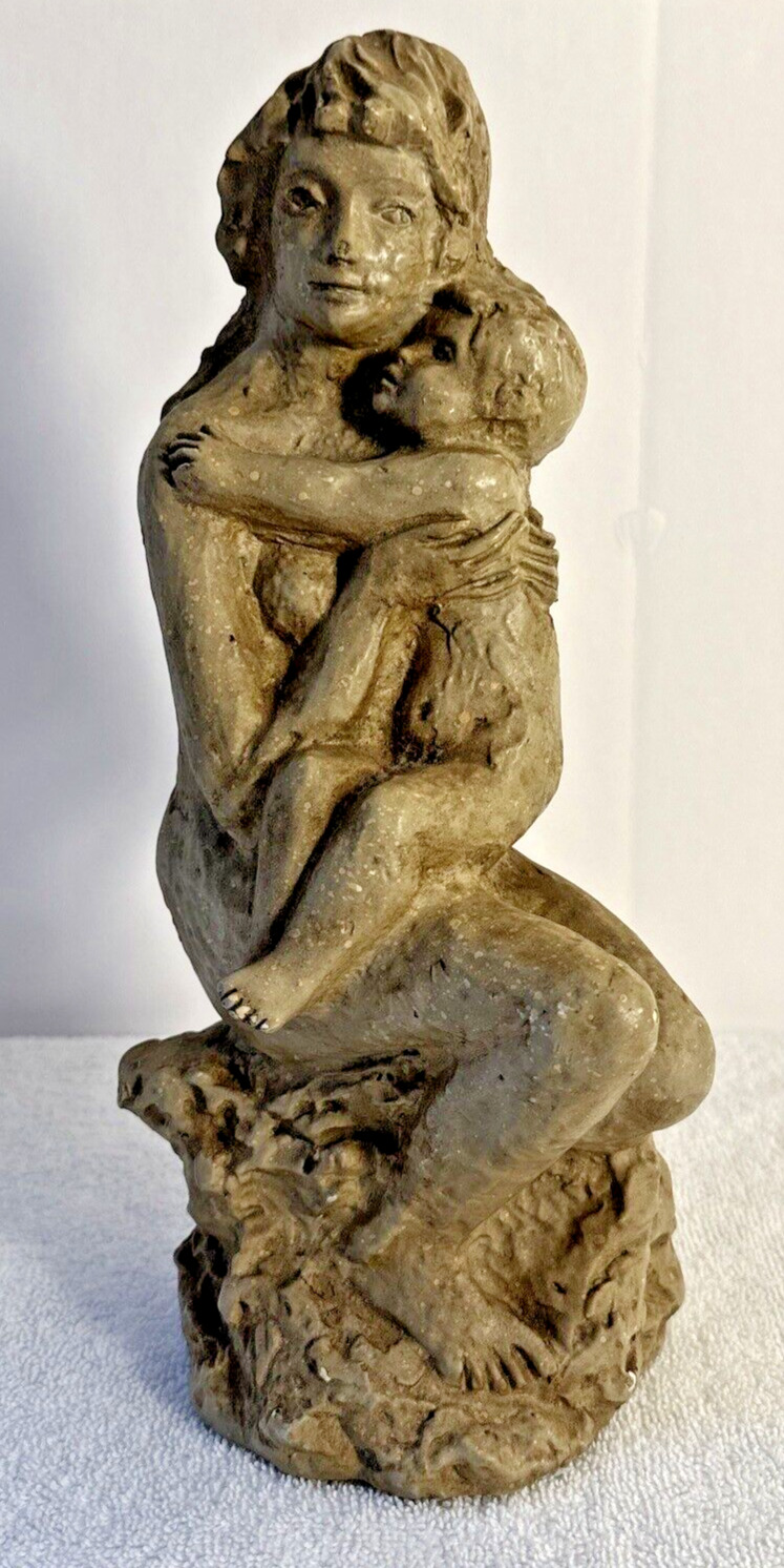 VTG 1972 Universal Statuary Corp Chicago 11.5\'\' Mother Child Nude Sculpture