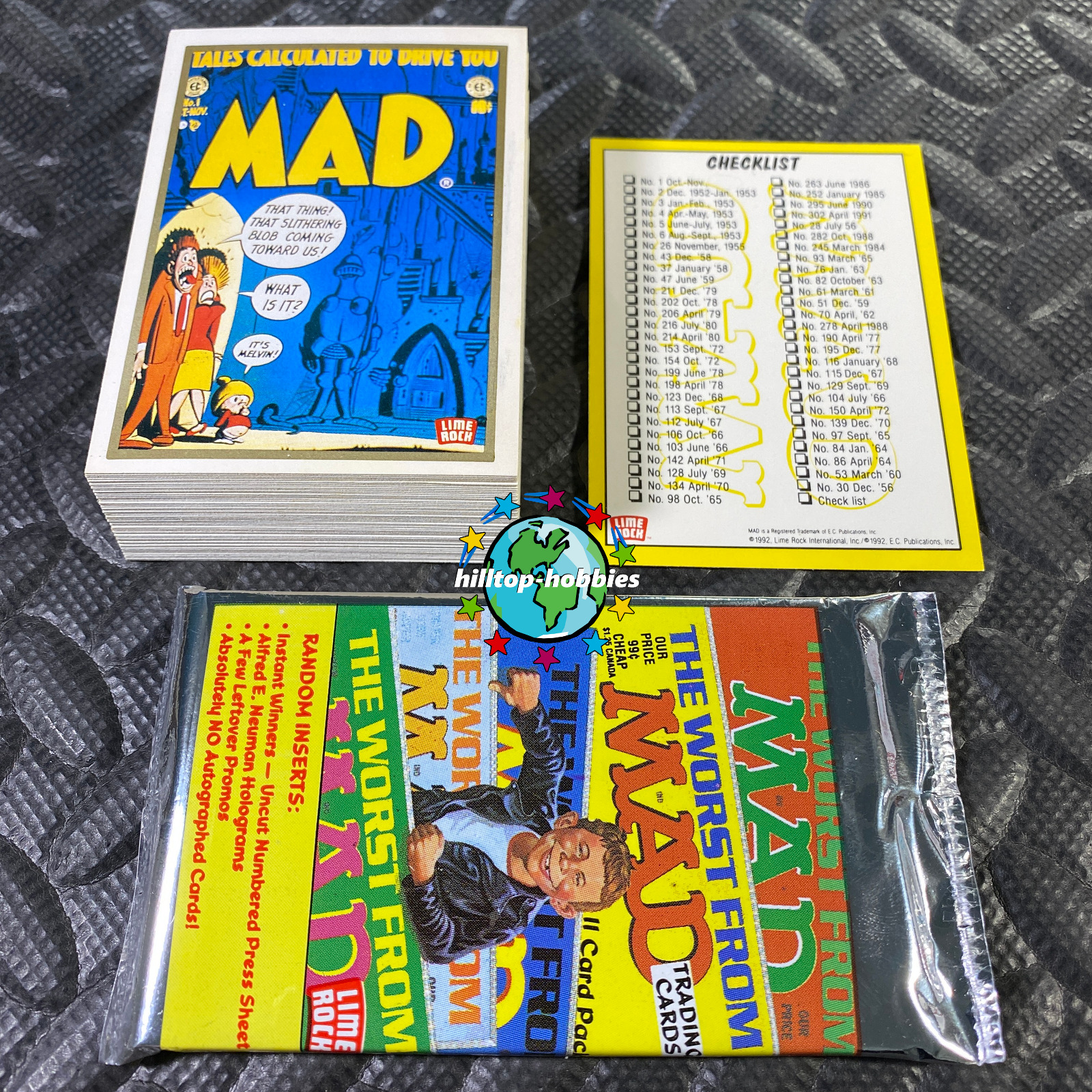 MAD MAGAZINE COVER ART 1ST SERIES 1 COMPLETE TRADING CARDS SET/55 +WRAPPER 1992