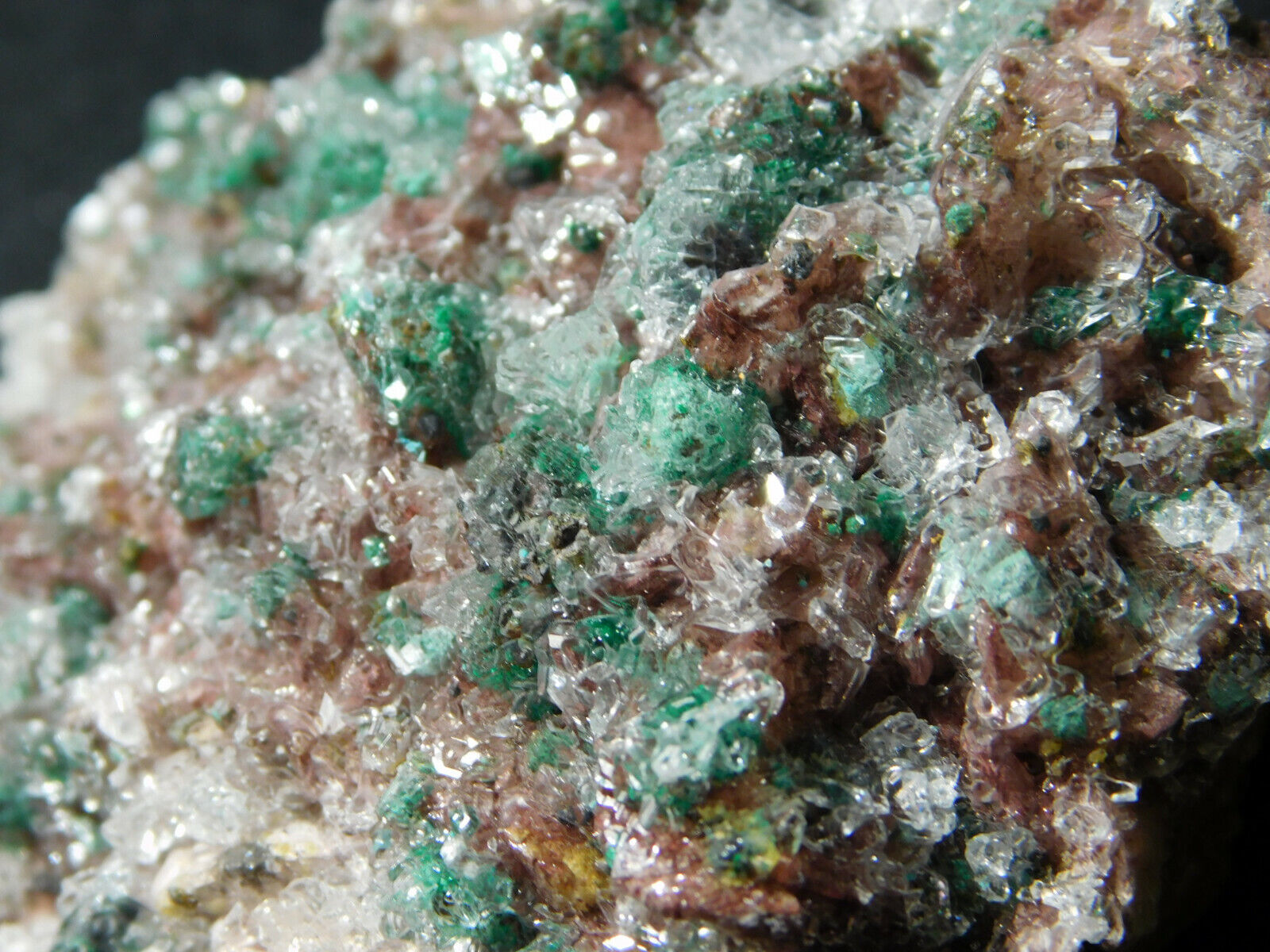 A Big Cluster of Translucent Selenite Crystals on Malachite Crystals 146gr 