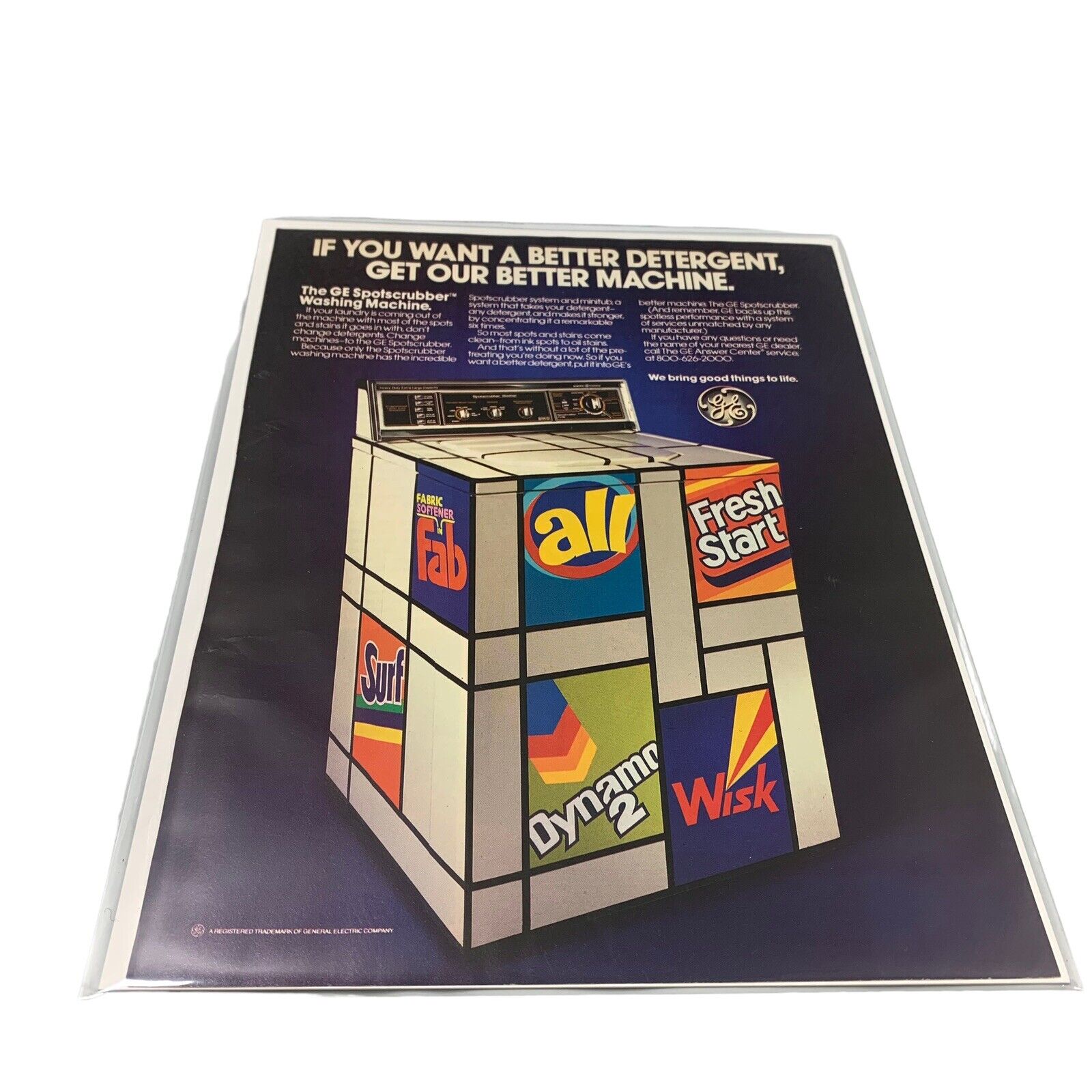 Vintage 1987 GE Washing Machine Genuine Magazine Advertisement Ephemera