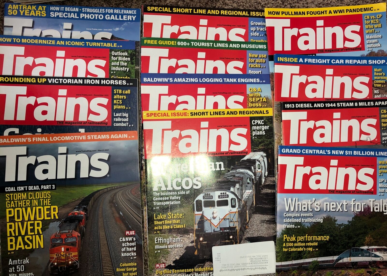 Trains 2021 Magazine 12 Issues Magazines