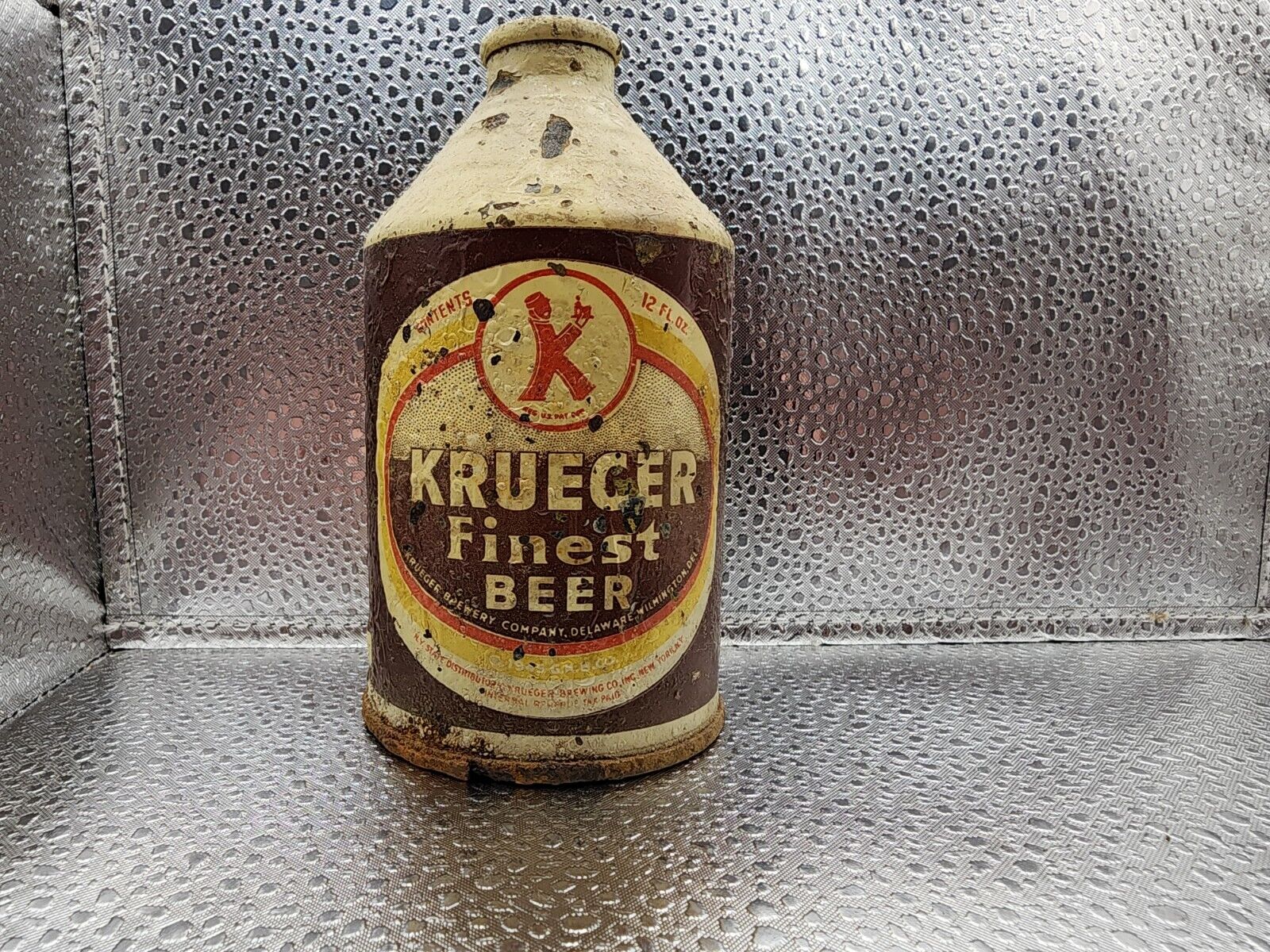 Vintage 1945 Krueger Finest Beer Cone Top Can Empty 