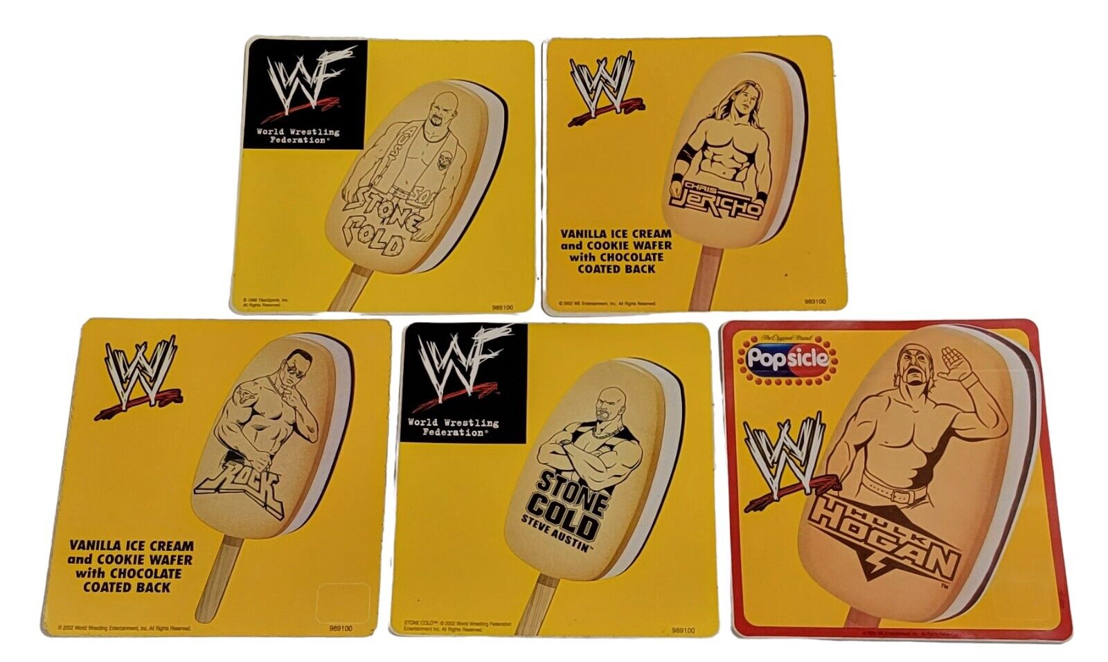 Vintage WWE WWF Good Humor Ice Cream Pricing Stickers AEW Lot of 6 Wrestling NEW