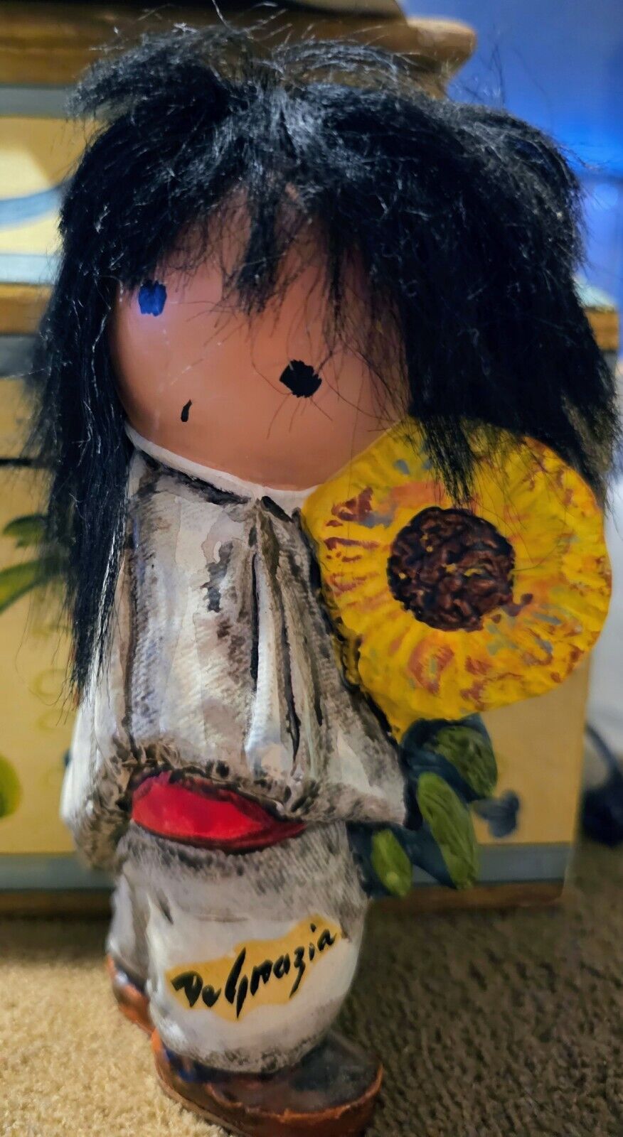 Authentic Artist Ted Degrazia The Sunflower Figurine Made In Japan 5.5\