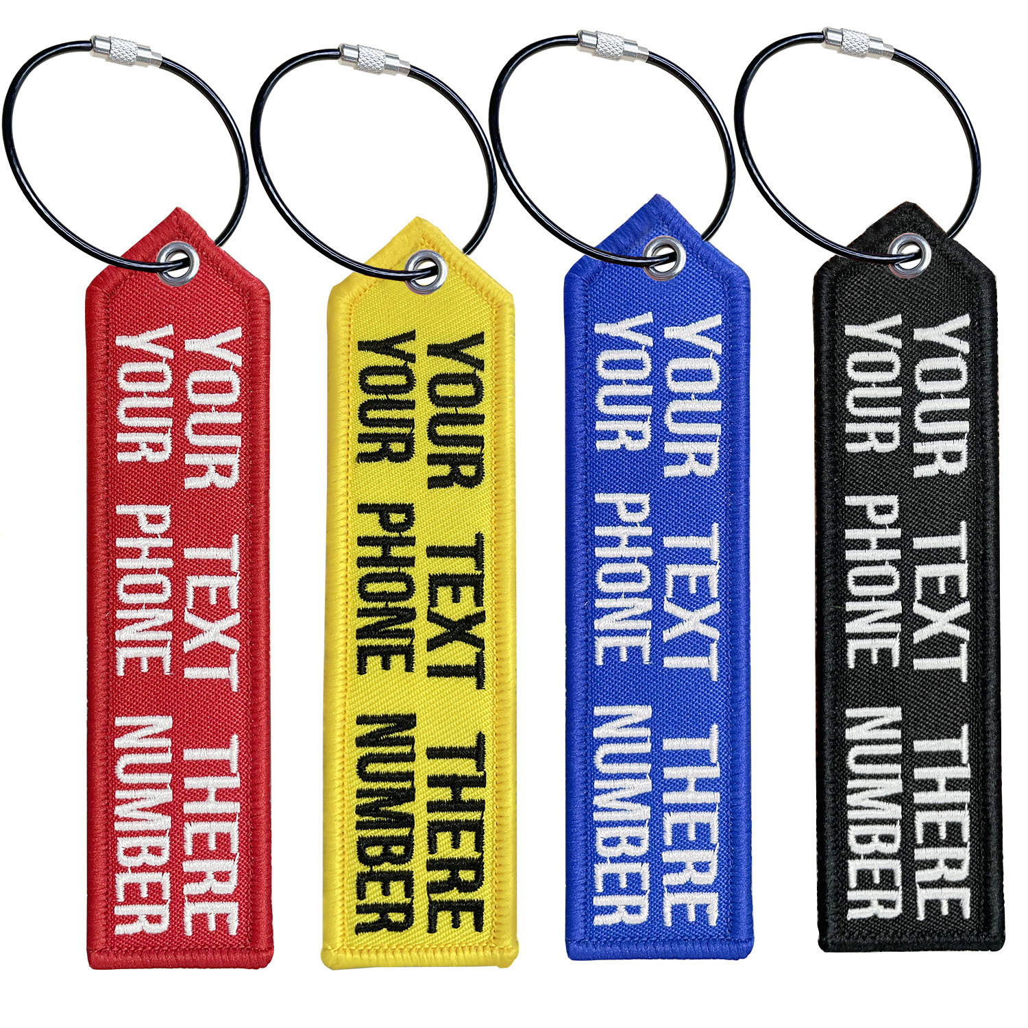 Personalized Keychain Luggage Tag Suitcase Travel Label Double-sided Embroidered