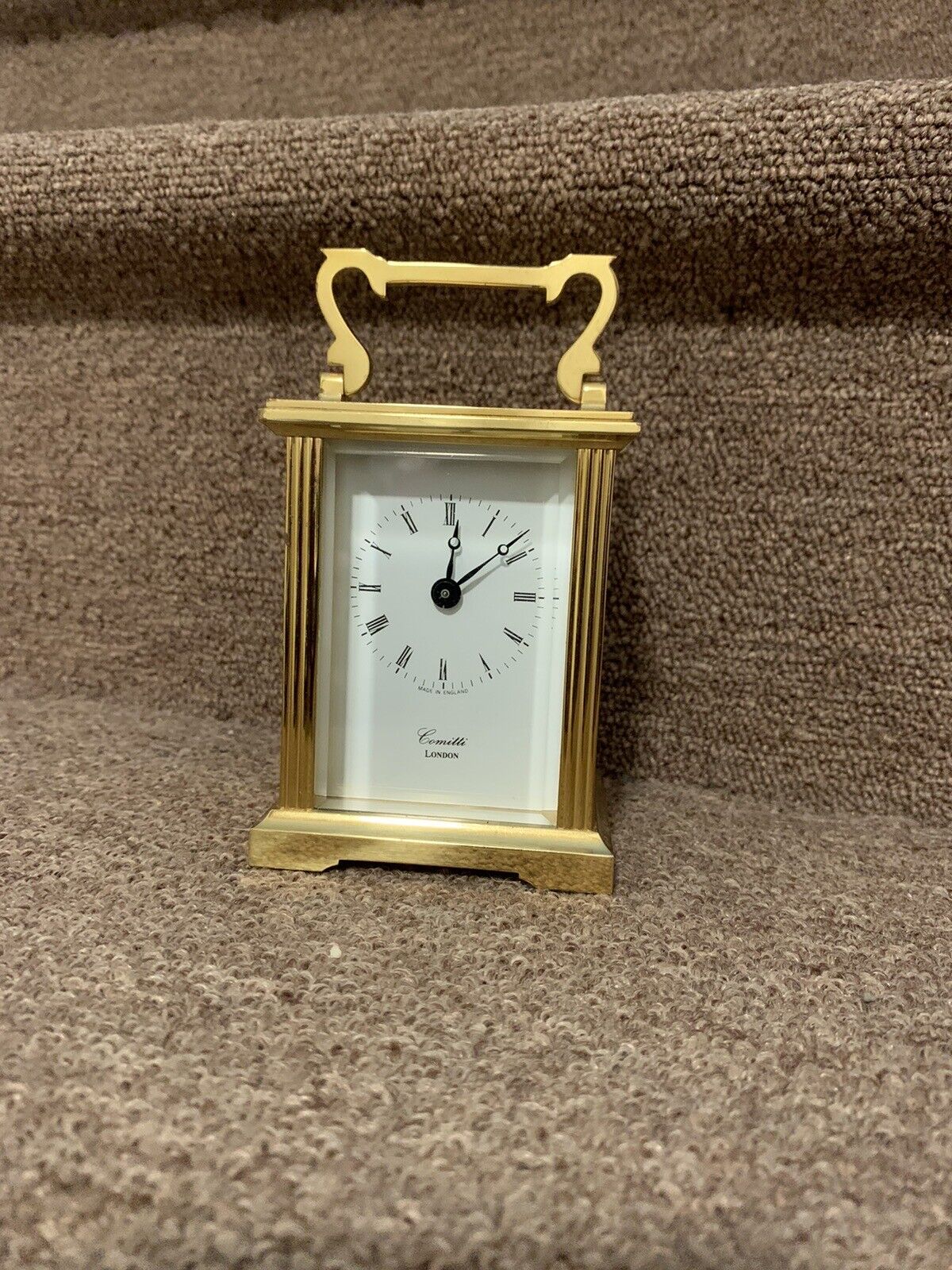 Comitti Battery Carriage Clock - Brass ? - Works - Heavy