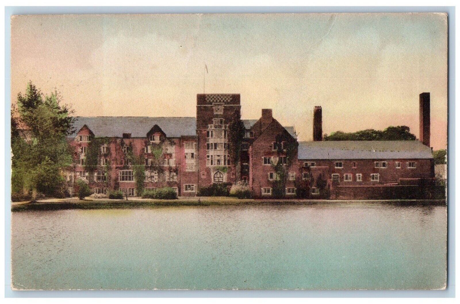 Waterbury Connecticut Postcard Hotel Elton Exterior Building View c1940 Vintage