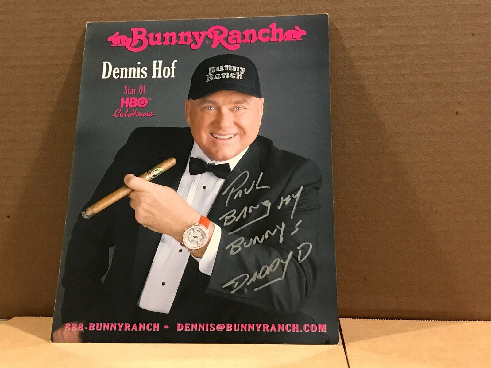 DENNIS HOF Authentic Hand Signed Autograph 8.5x11 Photo - BUNNY RANCH HBO