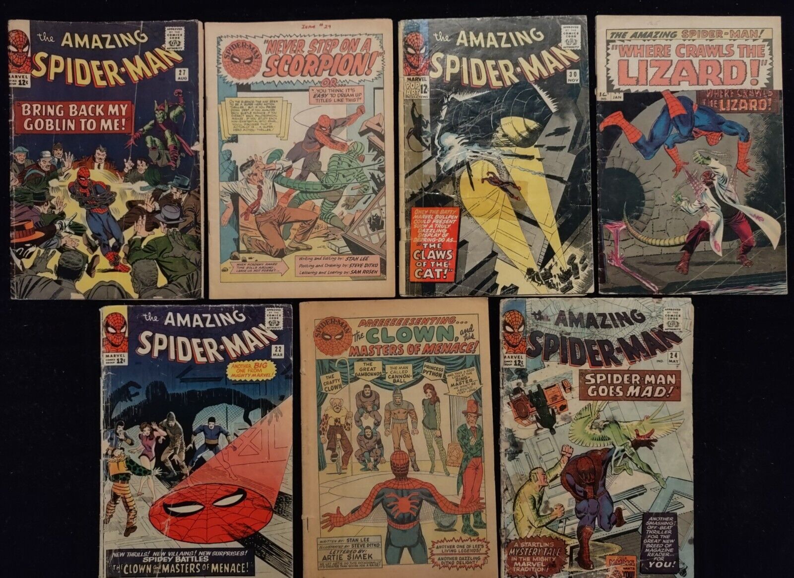 Amazing spiderman silver age lot🔥22(2) 24,27,29,30,44 own a piece of history