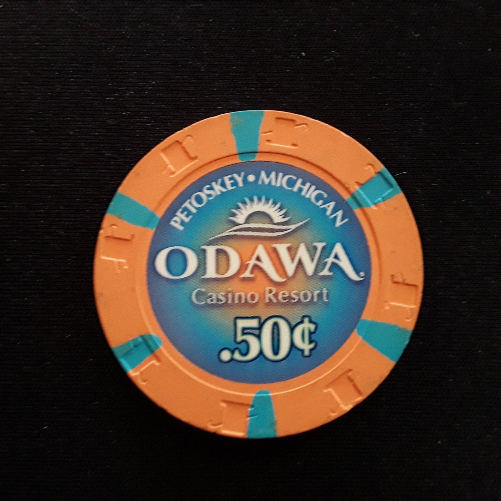 ODAWA 50 CENT 50¢ CASINO CHIP FRACTIONAL PETOSKY MI - RARE