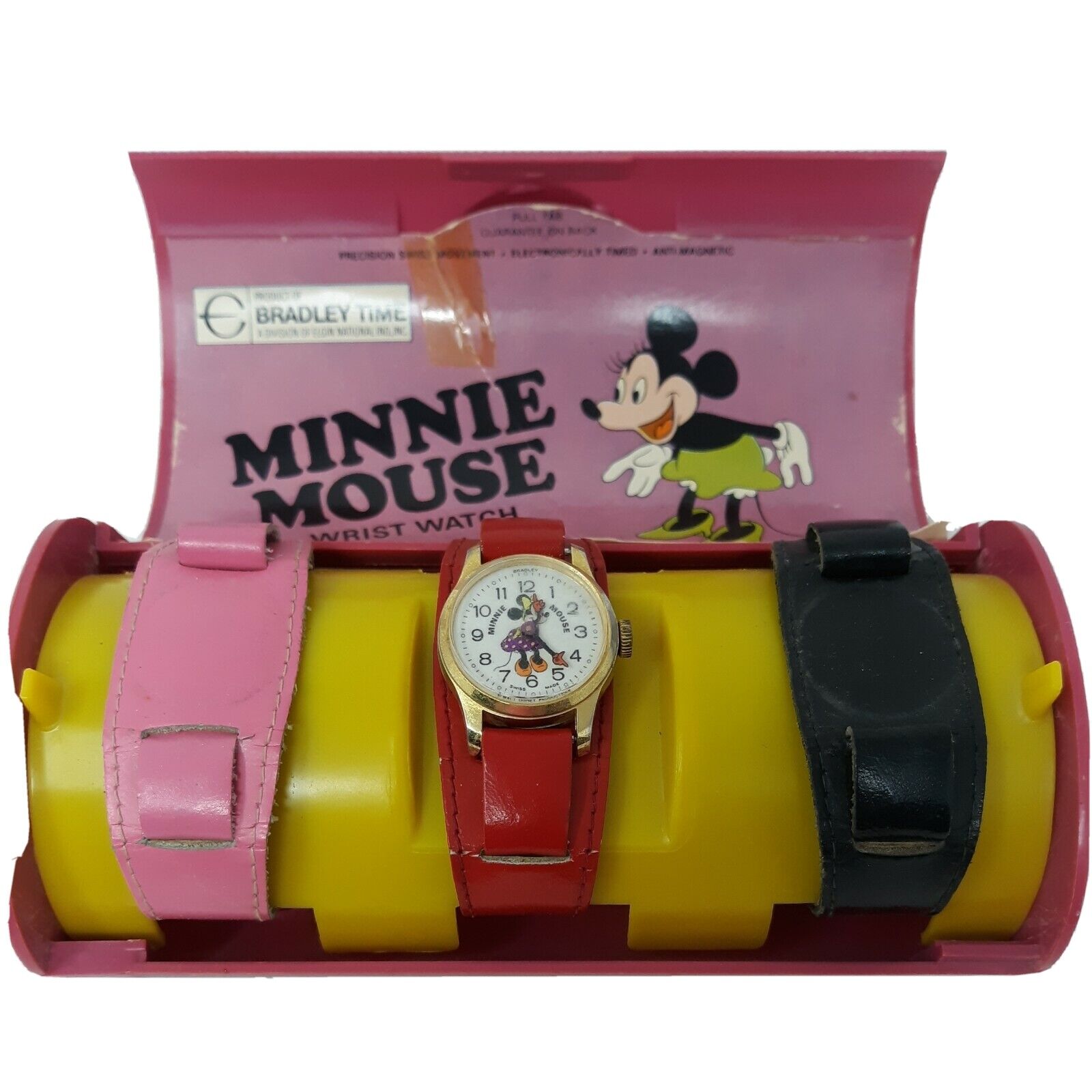 Vintage Minnie Mouse Wrist Watch in original case - Bradley Time Division