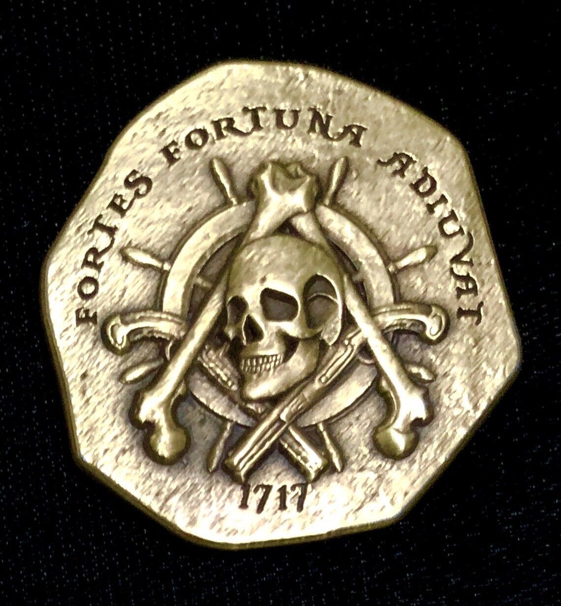 Treasure Cob Style Pirate Challenge Coin With Freemason Masonic Symbols Gold