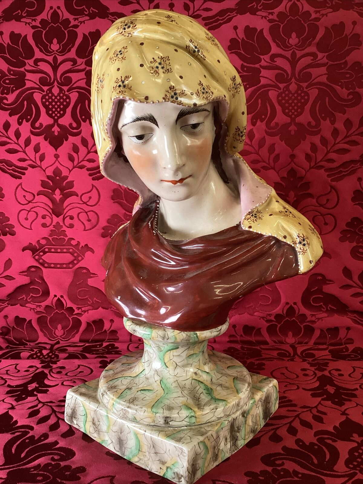 Antique Staffordshire Madonna Bust Sculpture by Enoch Wood, England circa 1800s