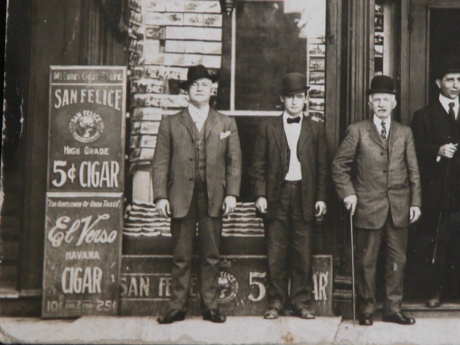 Morrison's Cigar Store Bar RPPC Real Photo Postcard Gentlemen Pub Vtg 1920s