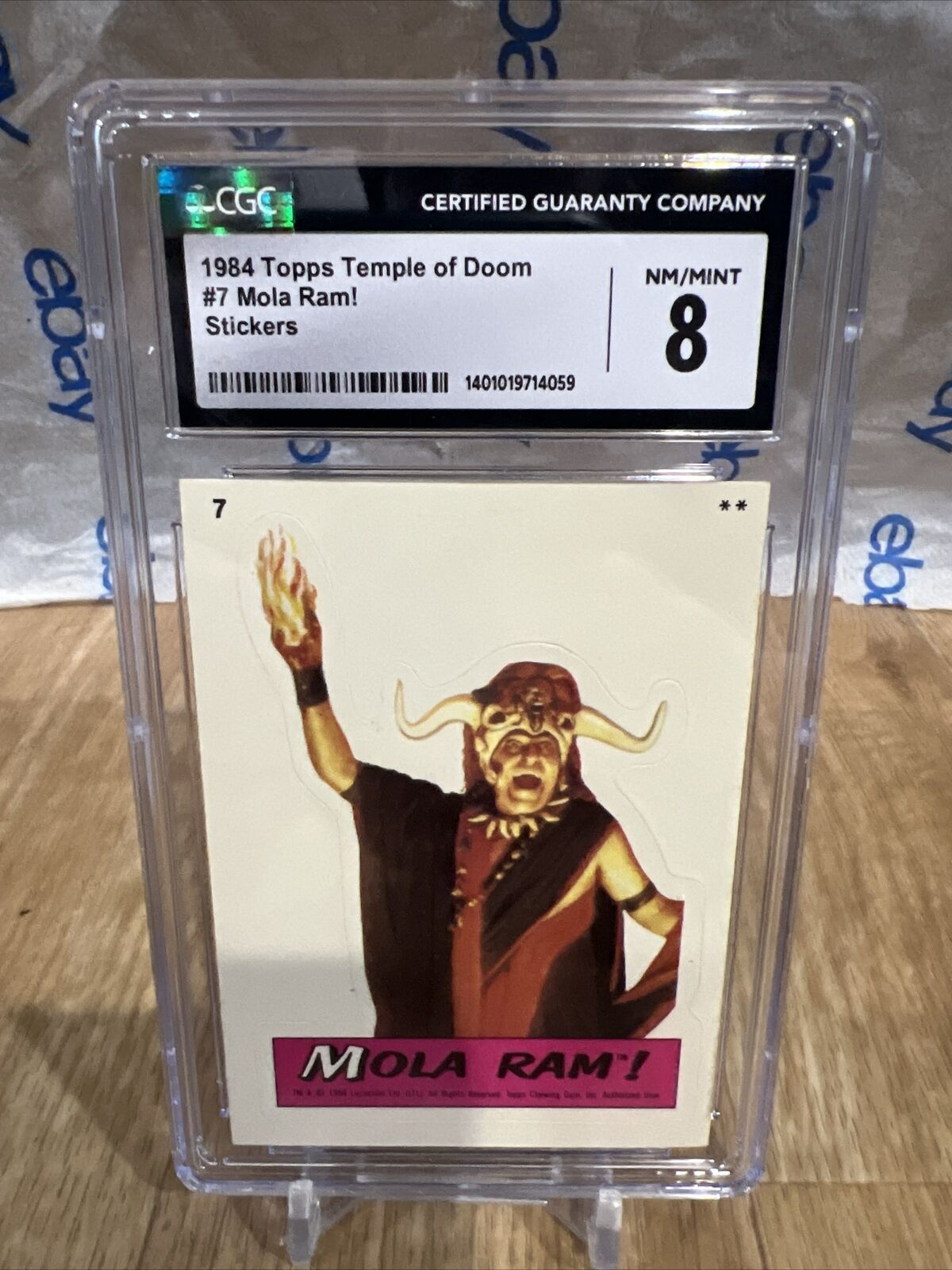 Topps Indiana Jones Temple Of Doom Sticker - MINT 1984 - 7 Mola Ram Cgc 8