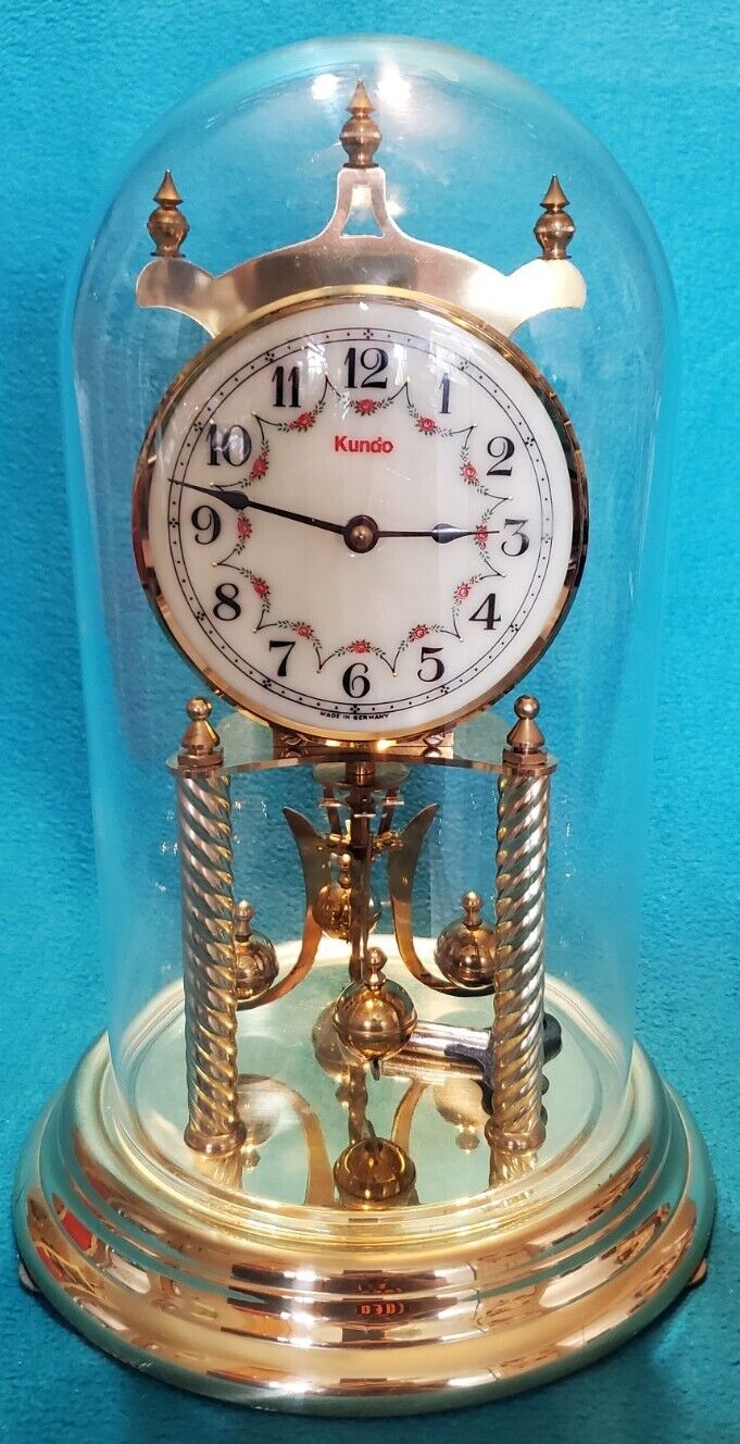  Kundo Anniversary Clock GLASS DOME KIENINGER  OBERFELL KEY. 11.5
