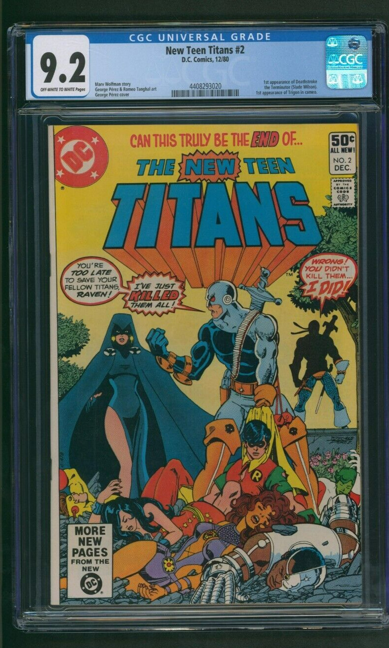 New Teen Titans #2 CGC 9.2 DC Comics 1980 1st app. Deathstroke the Terminator