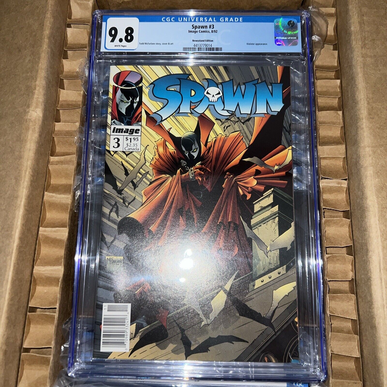Spawn #3 Newsstand 92\' CGC 9.8 White Pages New Slab