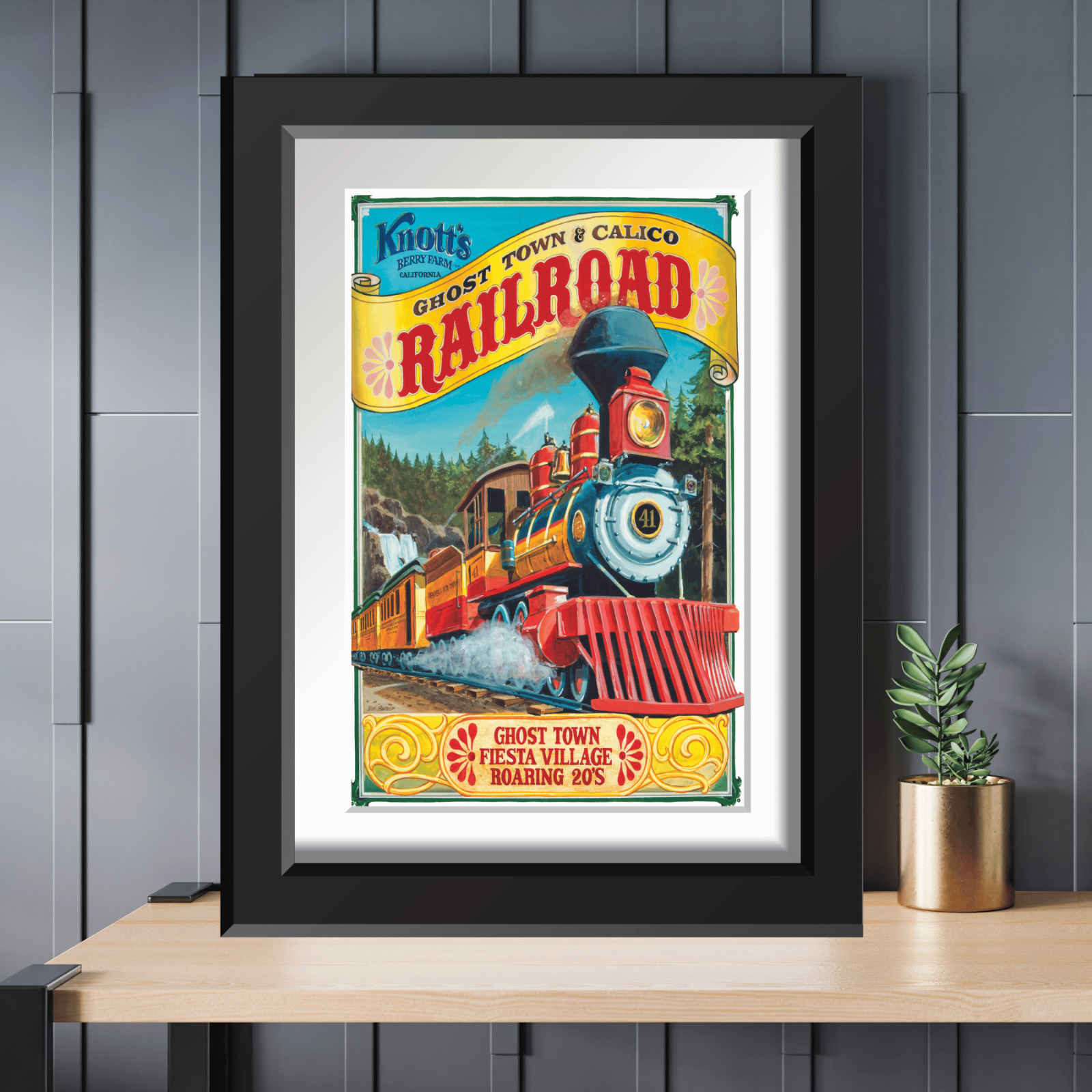Knotts Berry Farm Ghost Town Calico Railroad Ride Vintage Restored Poster Print