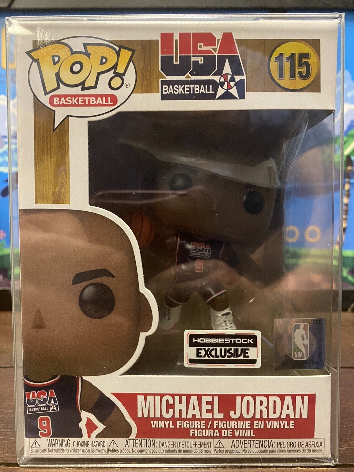 Michael Jordan 115 Hobbiestock Excl Funko POP USA Navy Dream Team w/ PROTECTOR