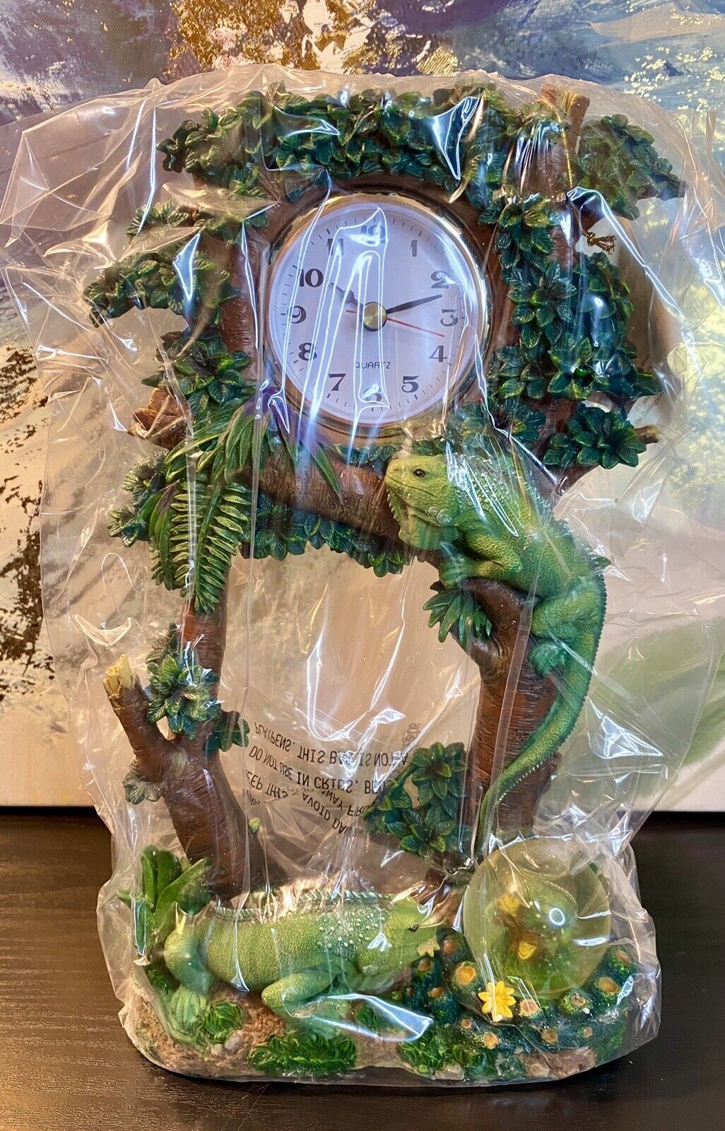 Cadona Clock Collection Mantle Clock 78107-A Iguana (Cres)