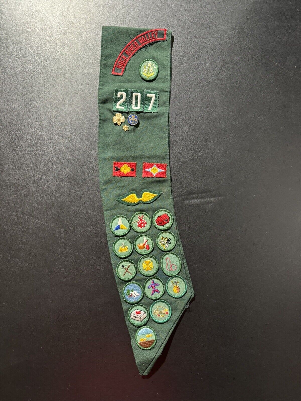 Vintage Girl Scouts Sash 1970s 70s Merit Badges Patches Pins