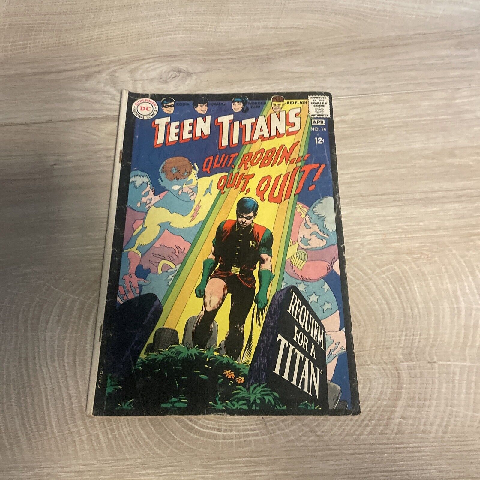 Teen Titans 1966 Silver Age DC # 14 Requiem for a Titan Quit Robin Quit