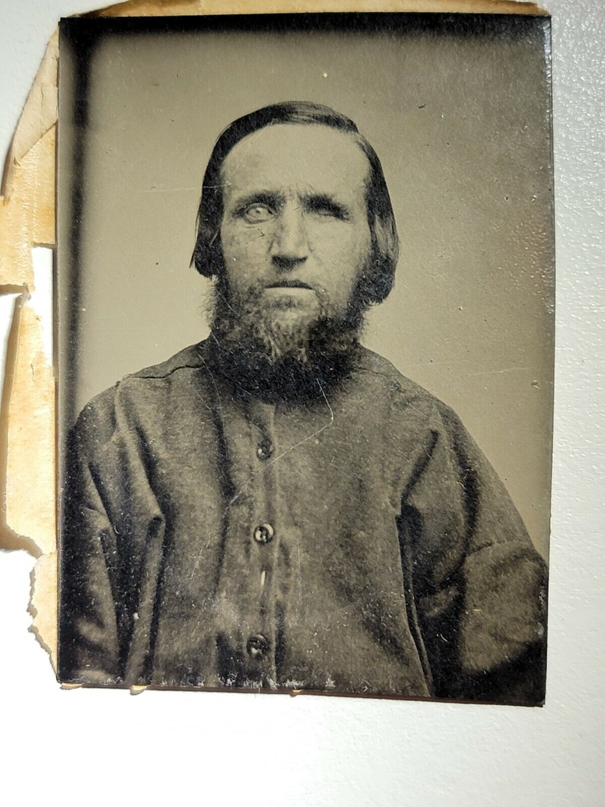Amazing Tintype of Identified Wounded Confederate/Northern Soldier?  WOW