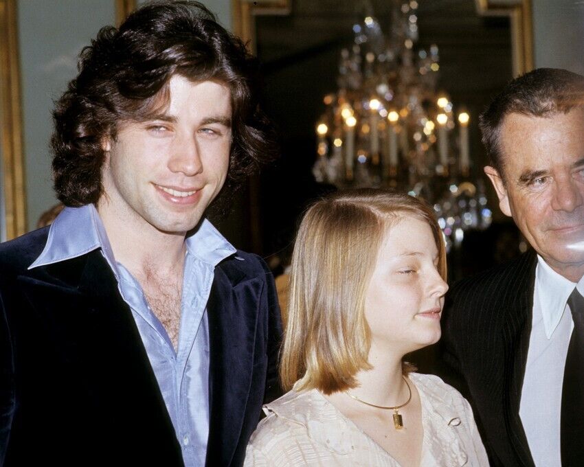John Travolta, Jodie Foster Glenn Ford candid 1976 8x10 Real Photo