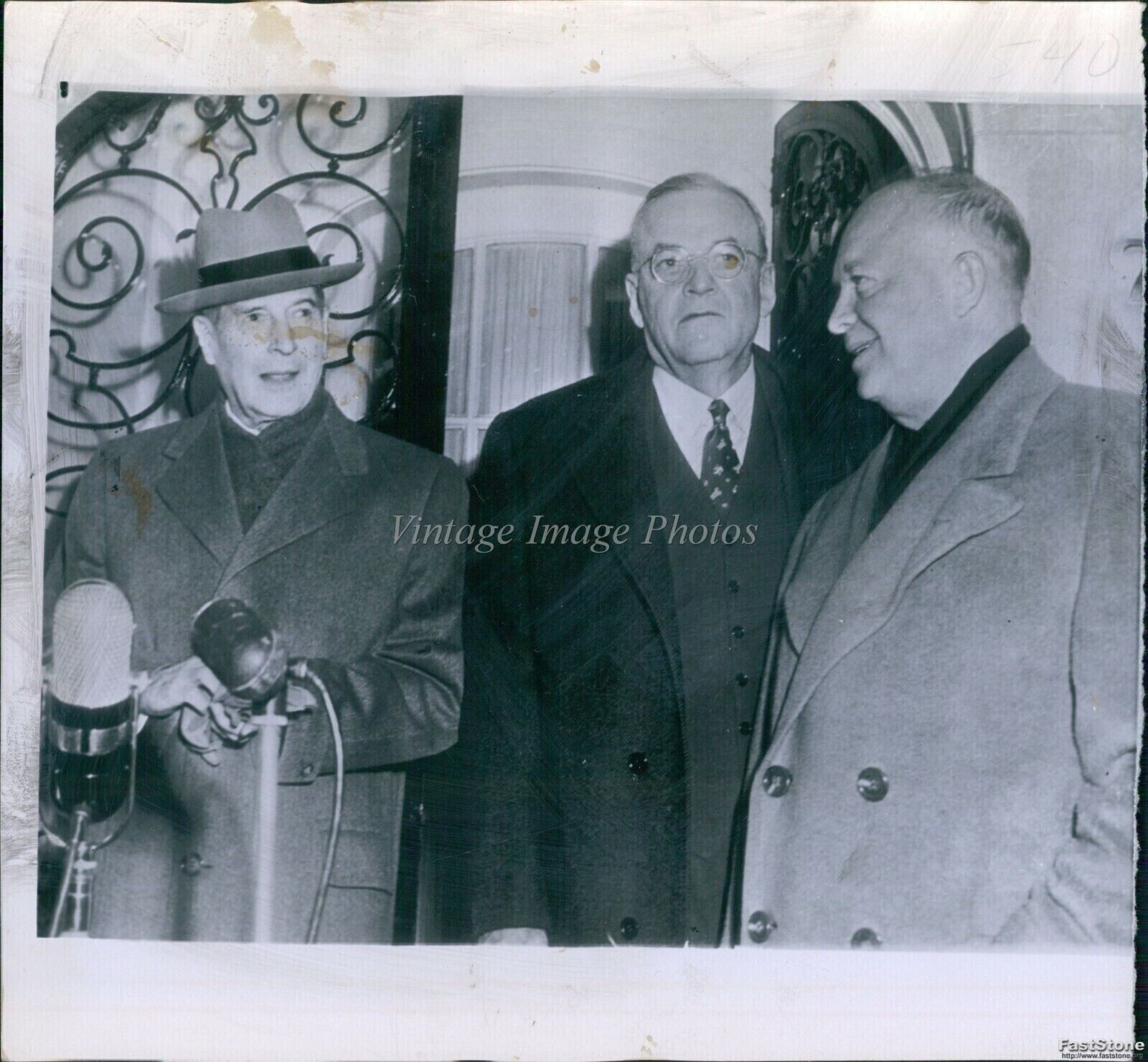 1952 Gen Douglas Macarthur Pres-Elect Eisehower John F Dulles Politics 7X9 Photo