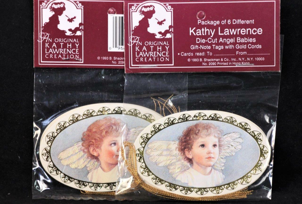 Two 1993 Shackman Kathy Lawrence Angel Babies 6Different Gift Tag Packages. 2090