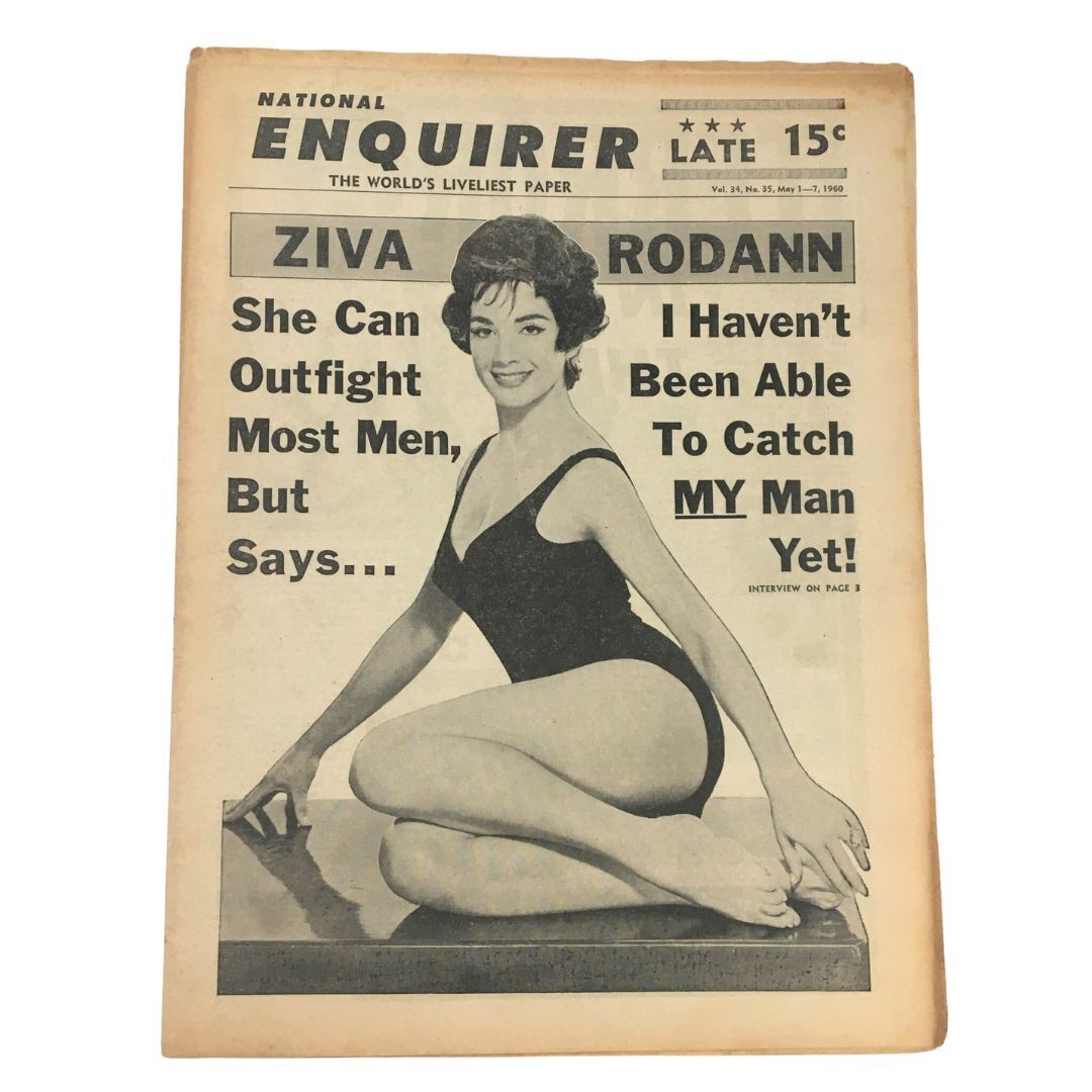 National Enquirer Newspaper May 1 1960 Ziva Rodann Can Outfight Most Men