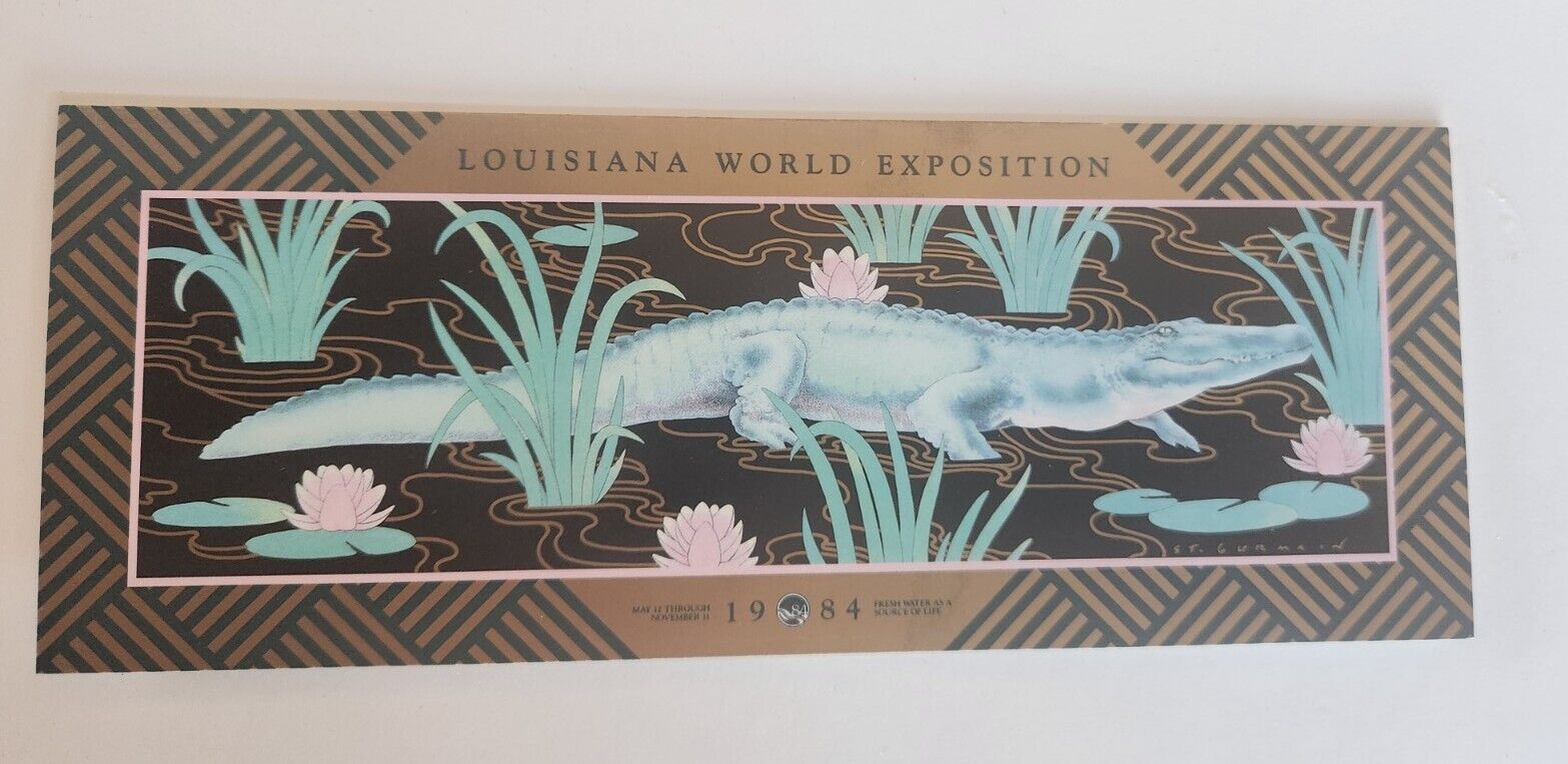 Stephen St. Germaine Louisiana World Exposition 1984 Gator Poster Card 9\