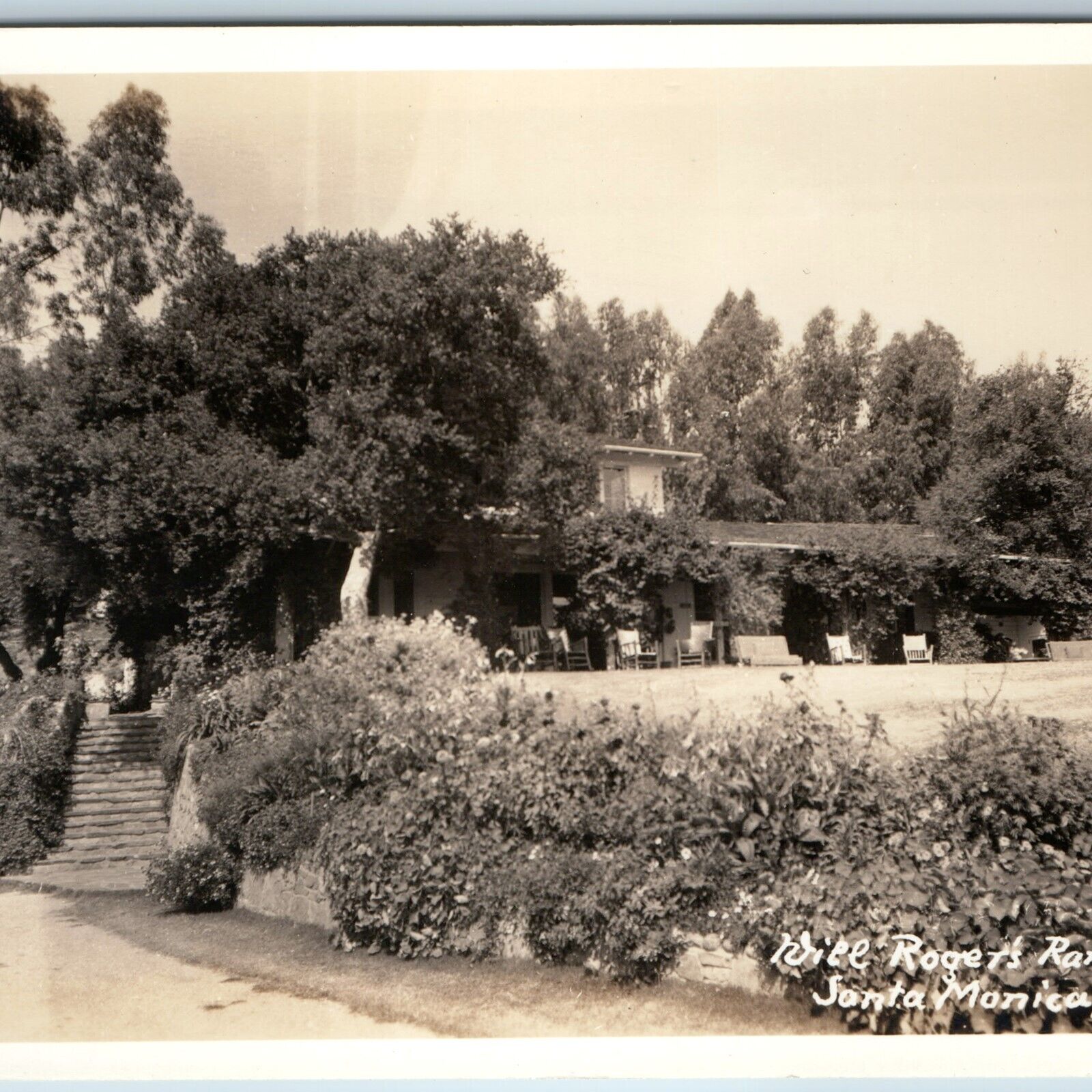c1940s Santa Monica, CA RPPC Will Roger\'s Ranch Home Real Photo Postcard PC A199
