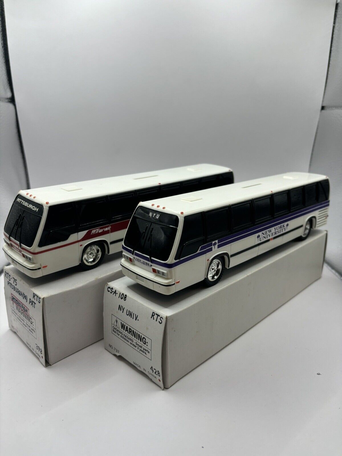 Vintage Bank Bus Plastic 9.5X2X2.75\'\' Lot ( Pittsburgh & NYU)